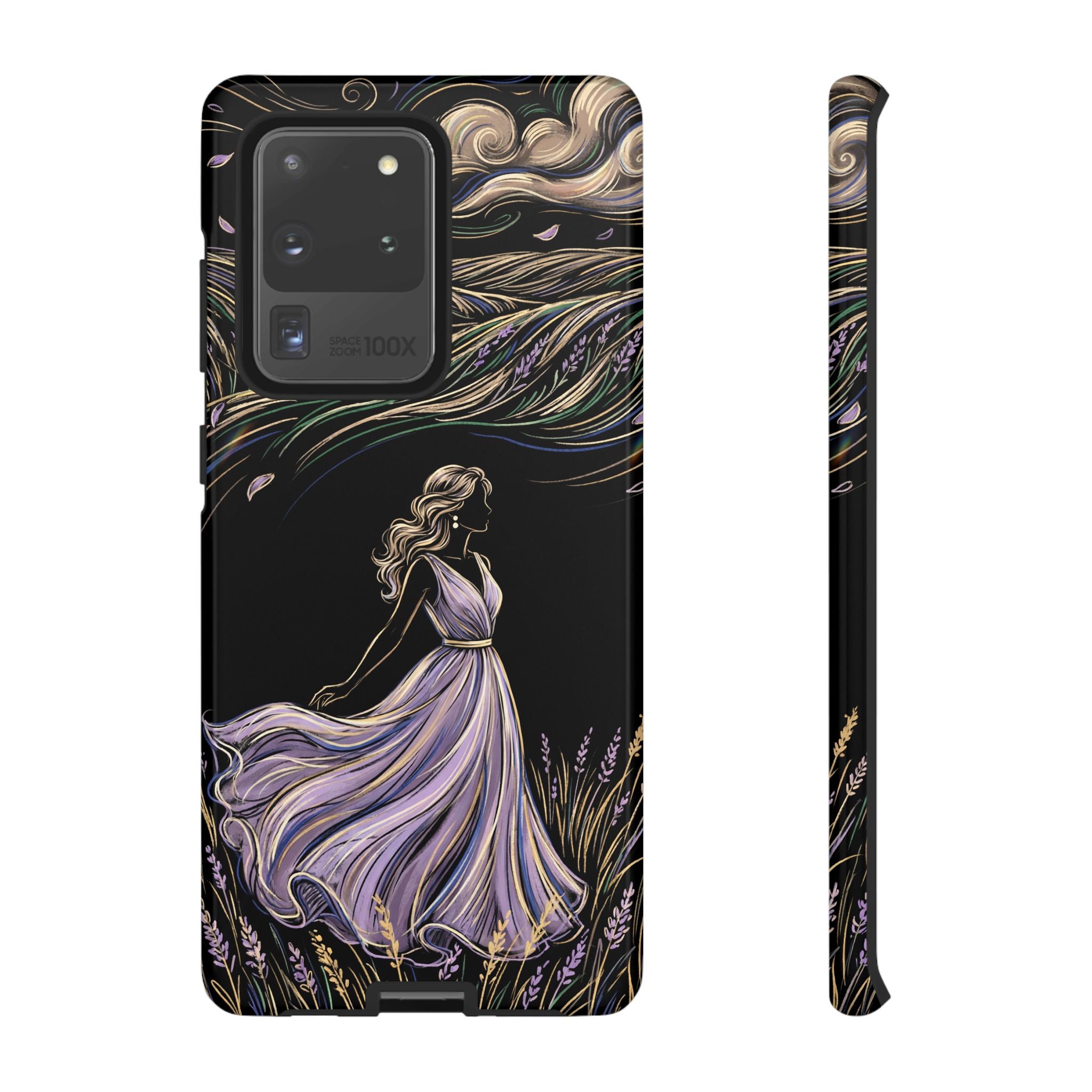 Lavender Breeze Samsung Galaxy Phone Case | Elegant Dancing Woman Floral Protection