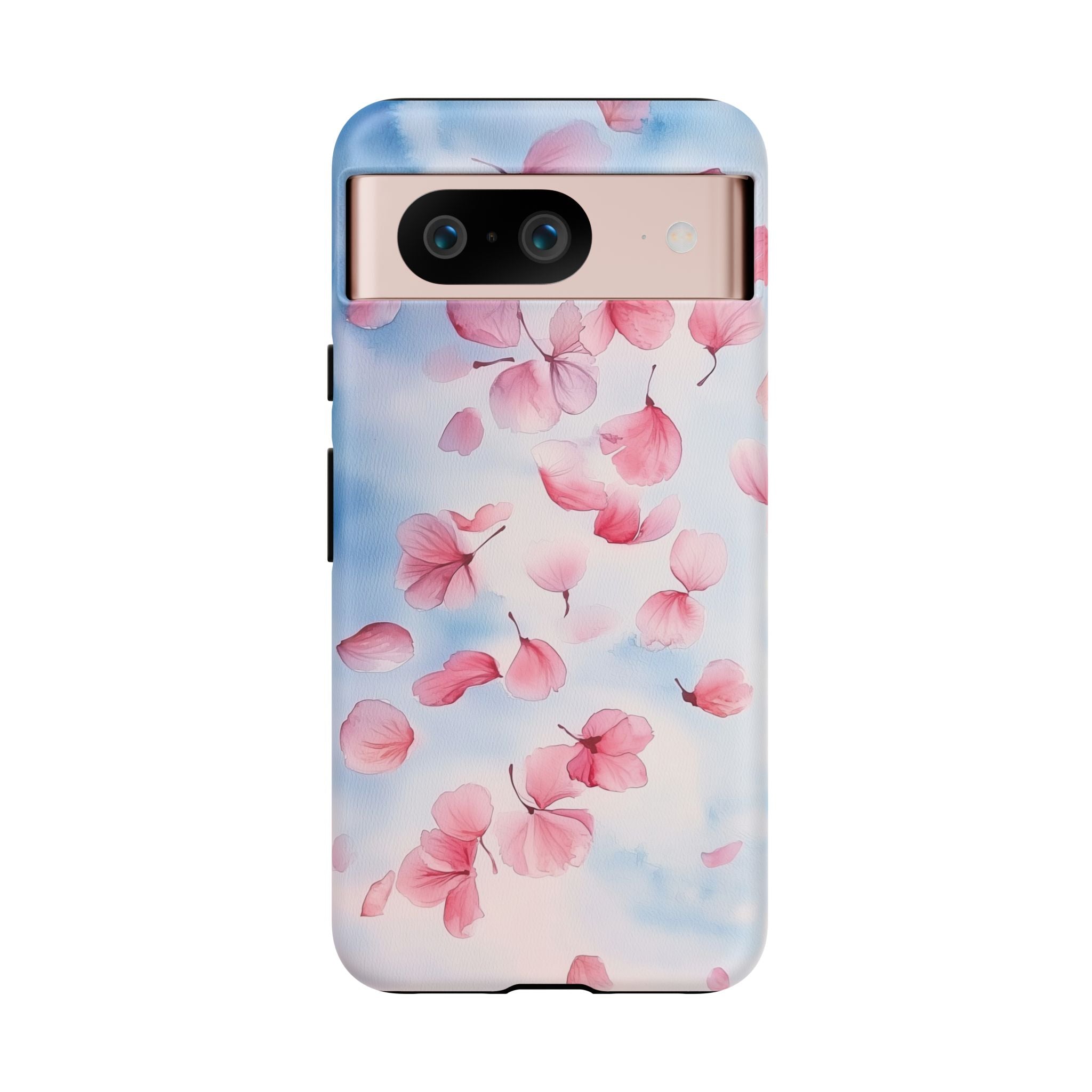 Floral Petal Tough Google Pixel Case | Pink Falling Blossoms