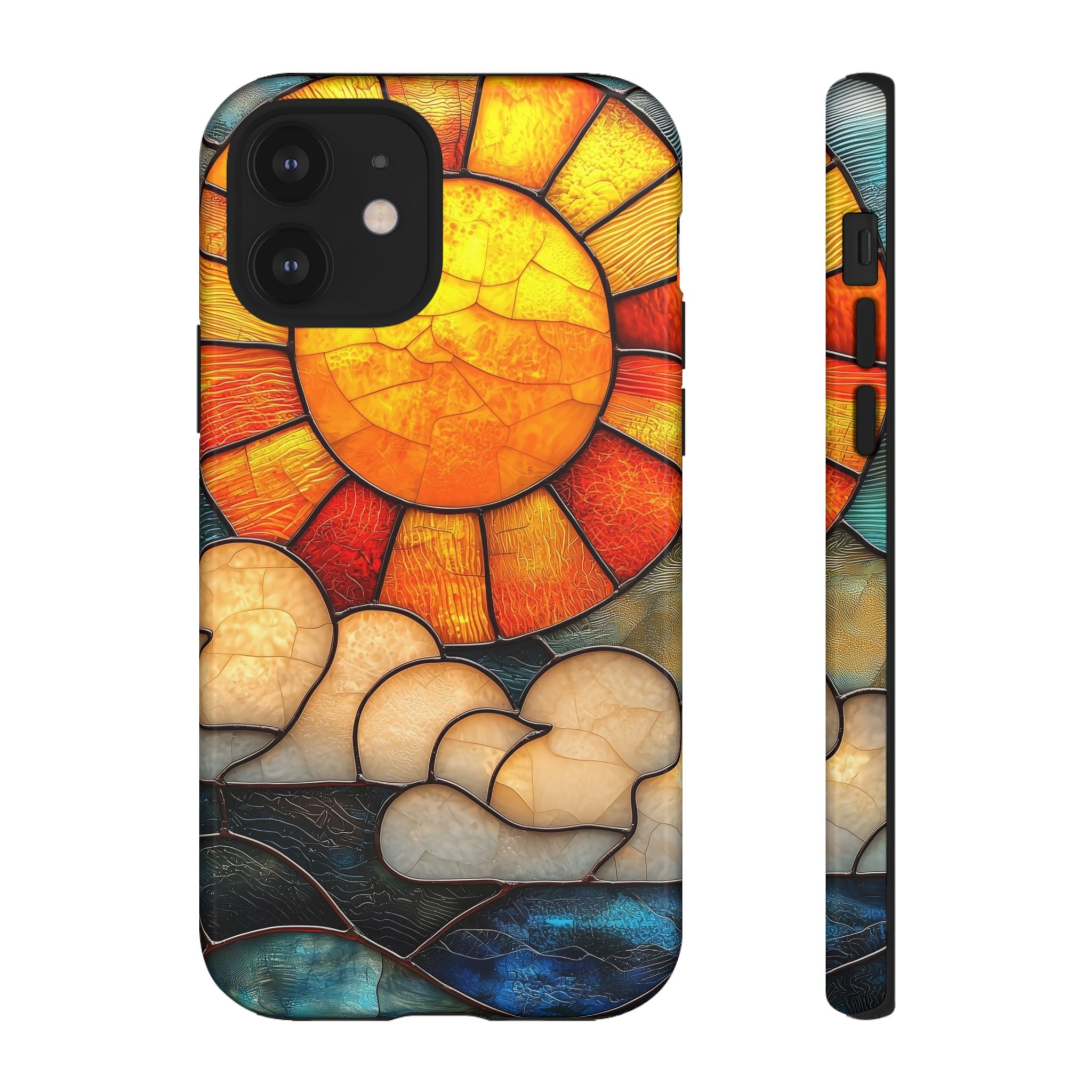 Stained Glass Sun & Clouds iPhone Case