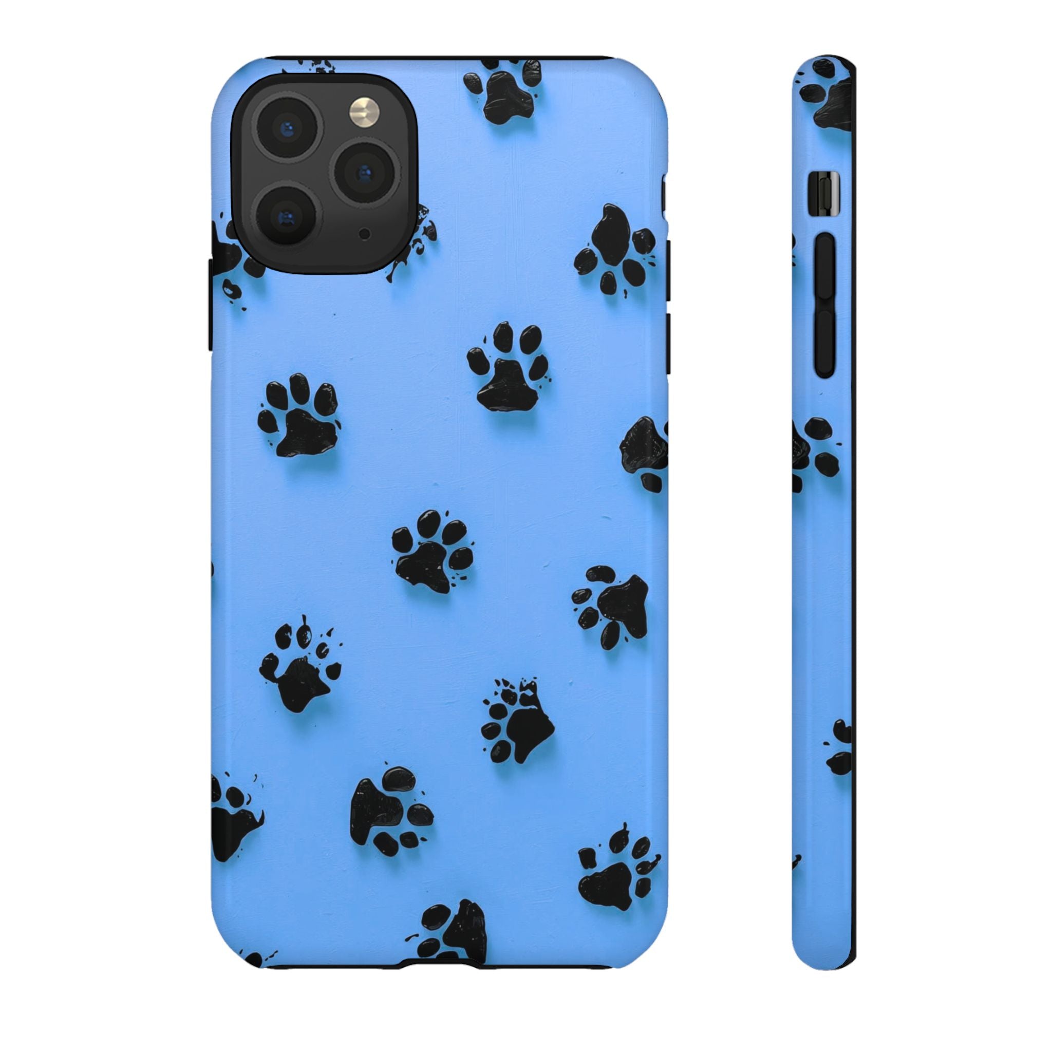 Blue Paw Print Tough iPhone Case — Protective Dog & Cat Lover Cover