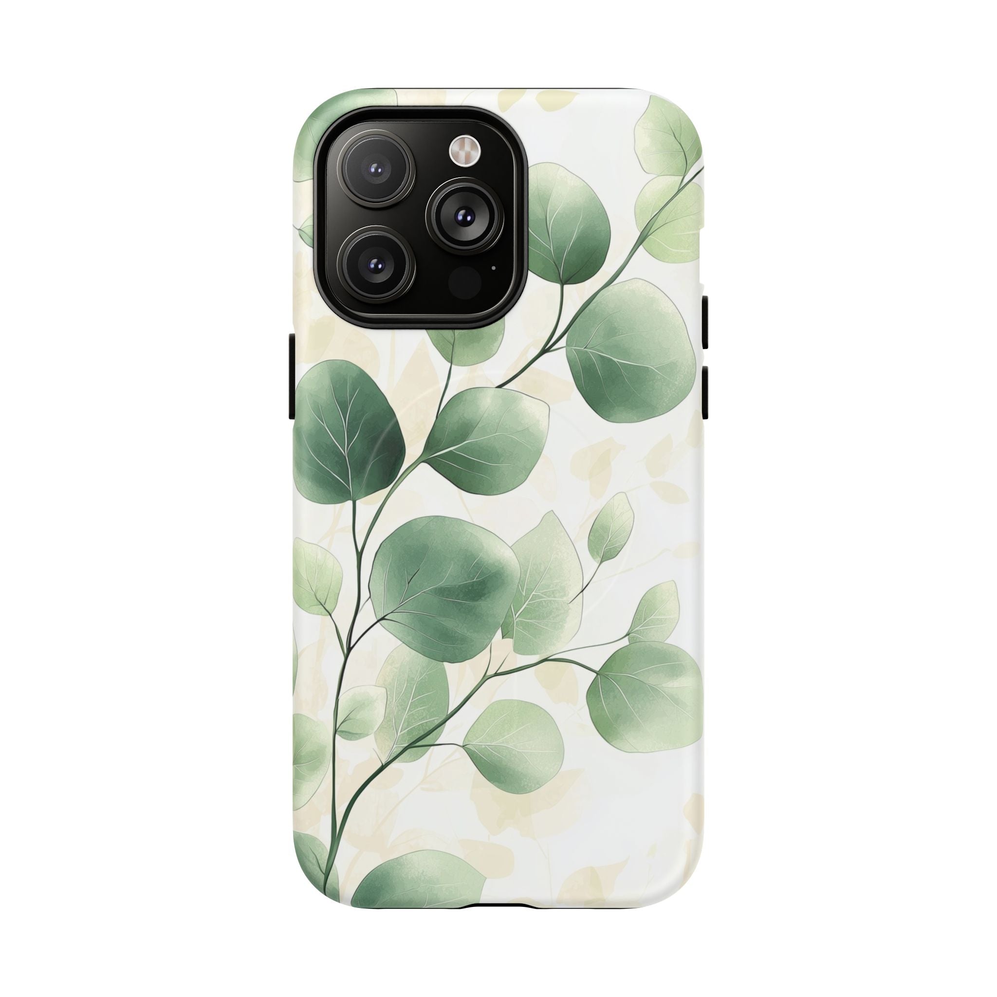 Botanical Eucalyptus Tough MagSafe iPhone Case | Green Watercolour Leaf