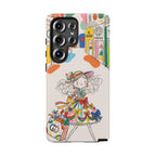Cute Fashion Girl Samsung Galaxy Phone Case | Colourful Shopping Street Design