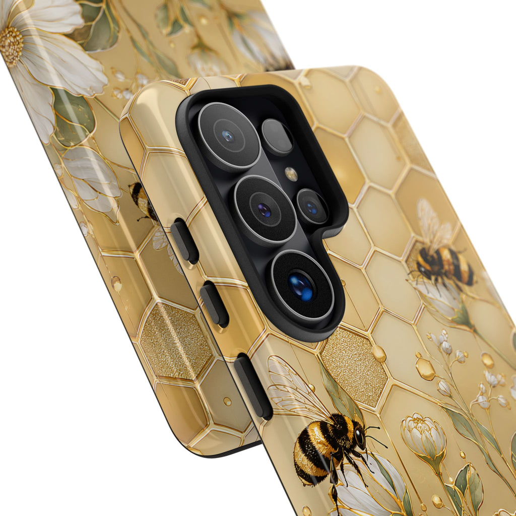 Bee Floral Samsung Galaxy Phone Case | Honeycomb Wildflower Cover