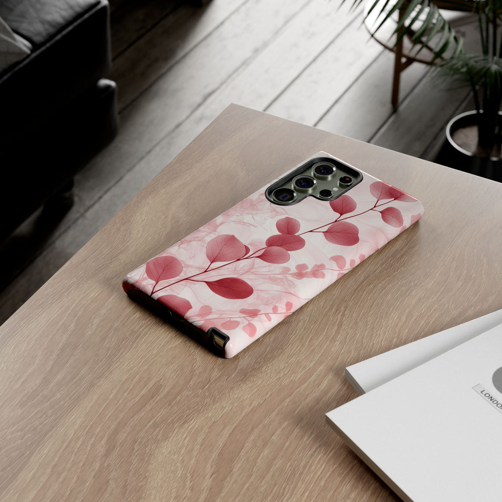 Pink Botanical Floral Eucalyptus Samsung Galaxy Phone Case