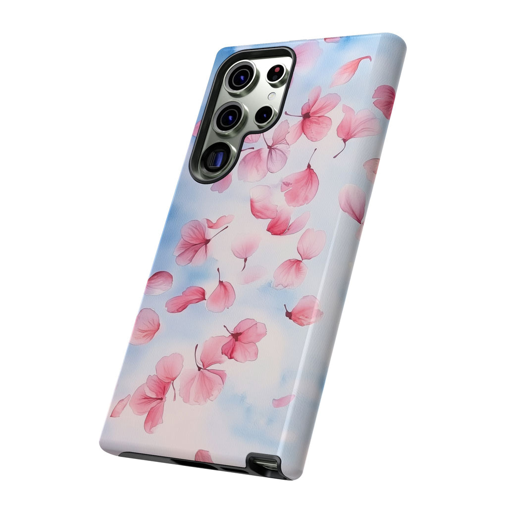 Floral Petal Tough Samsung Galaxy Case | Pink Falling Blossoms