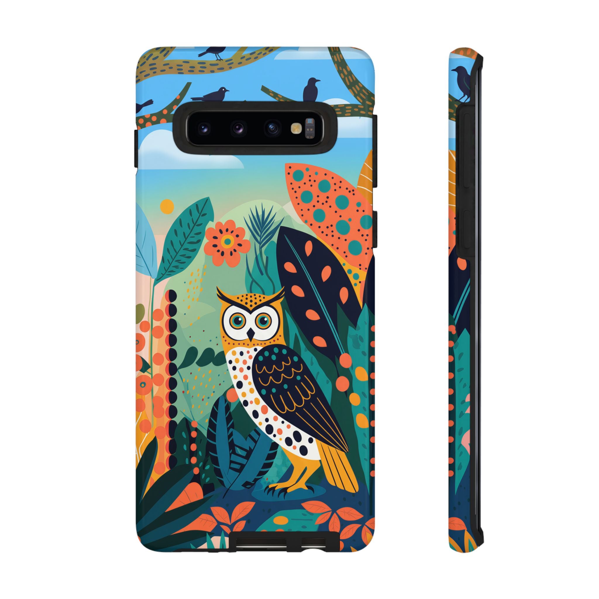 Botanical Forest Colourful Owl Samsung Galaxy Phone Case