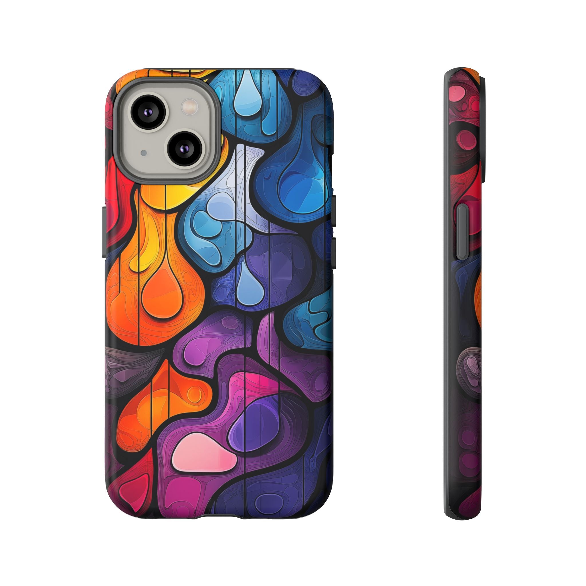 Abstract Colourful Drop iPhone Case — Vibrant Stained-Glass