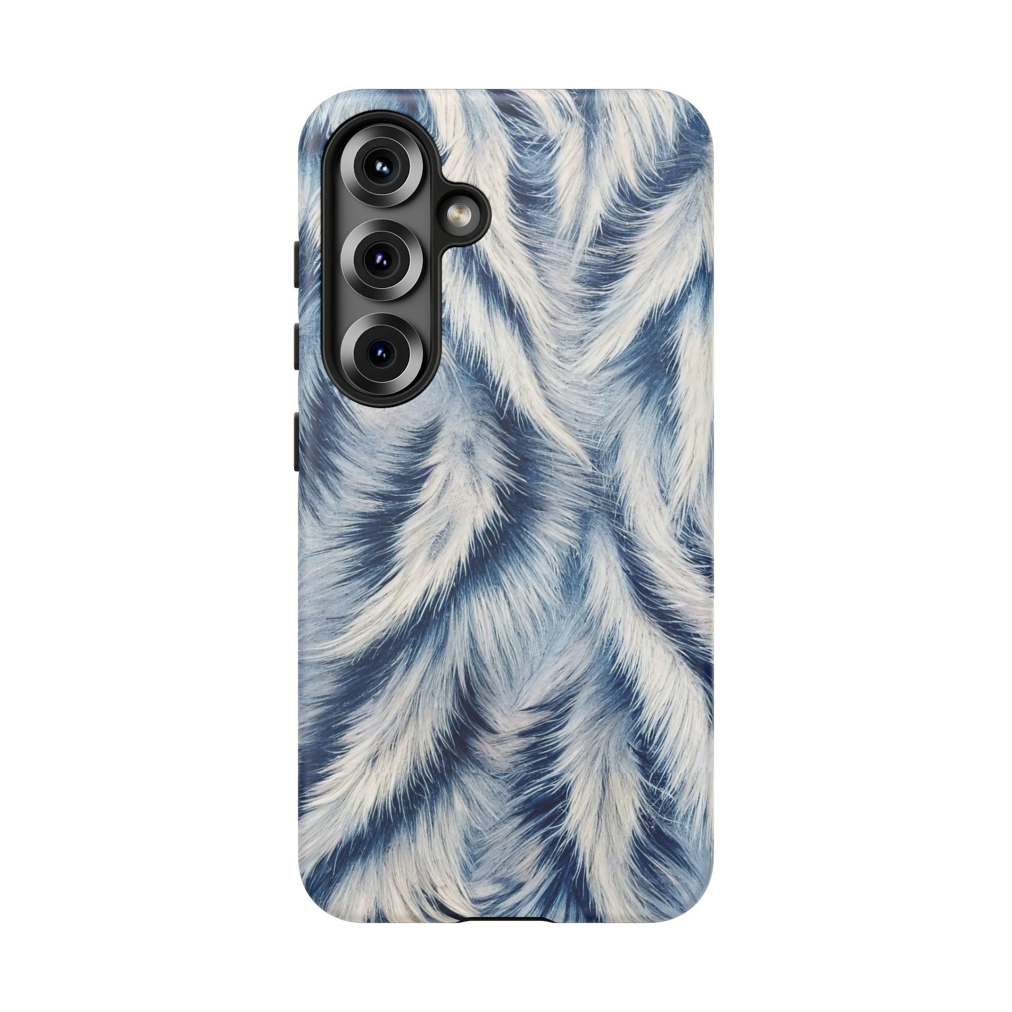 Blue Faux Fur Texture Protective Tough Samsung Galaxy Case