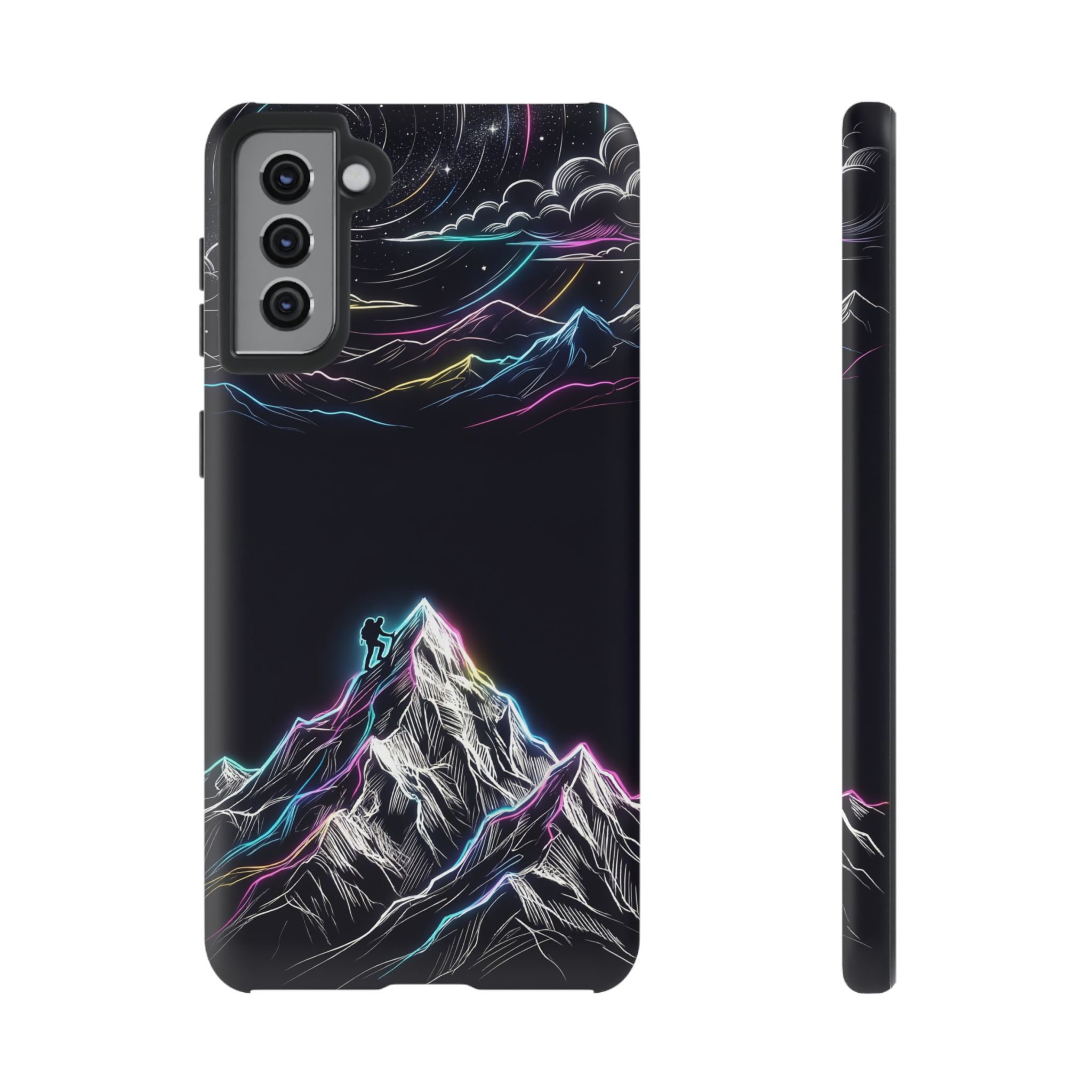 Mount Everest Neon Samsung Galaxy Phone Case | Dark Cosmic Climber Protective Cover