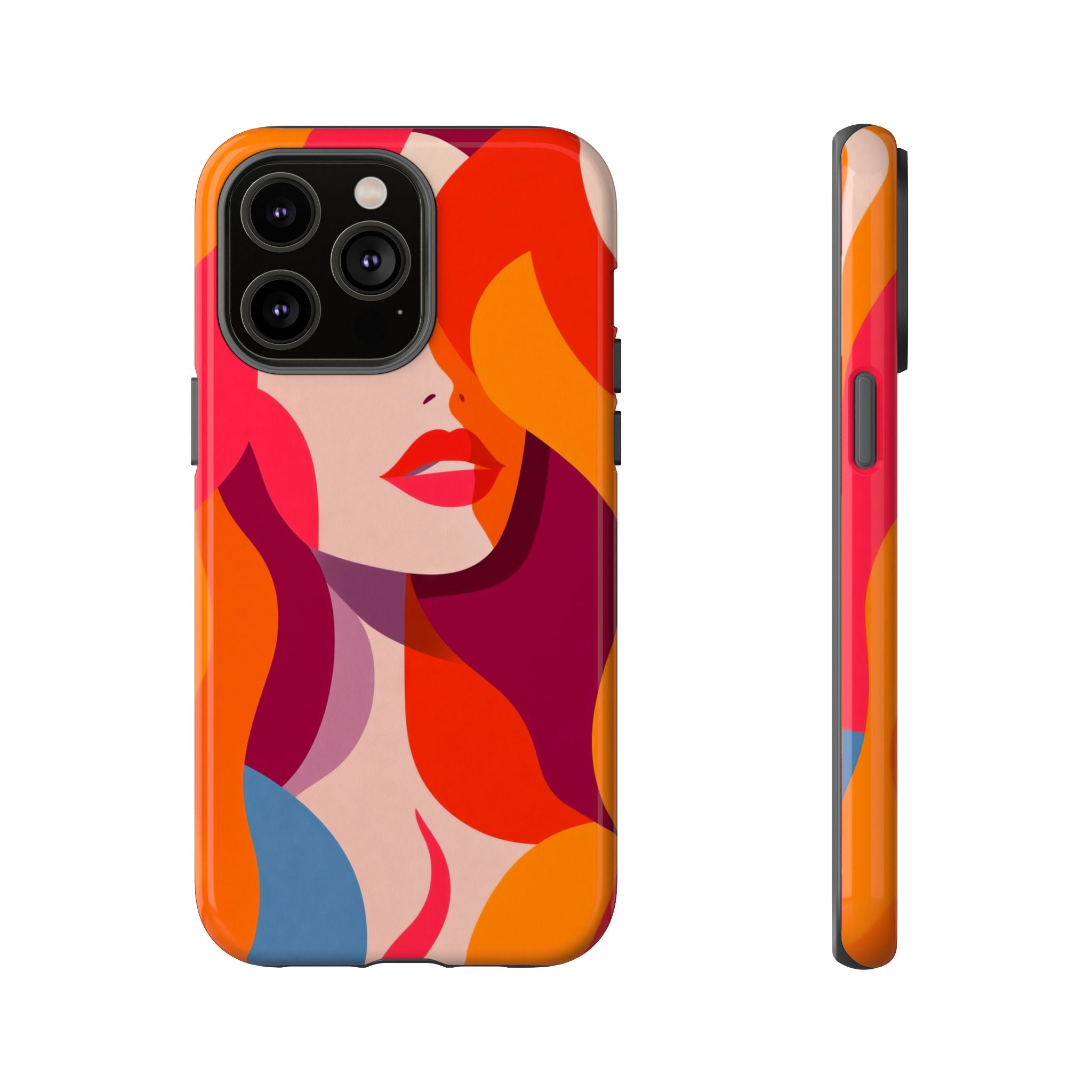 Retro Pop Art Woman iPhone Case | Bold Colourful Abstract Portrait