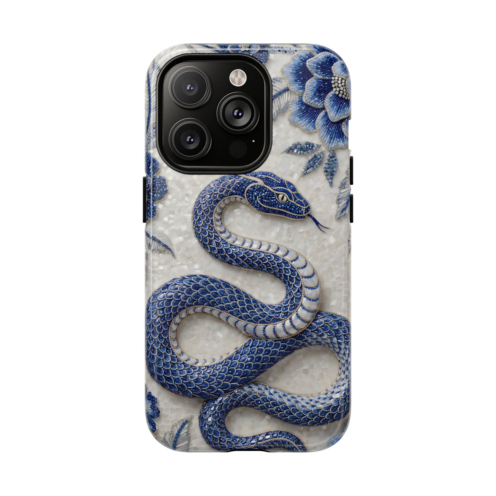 Asian Zodiac Snake MagSafe iPhone Case | Blue & White Porcelain Slim Shockproof Case | Year of the Snake
