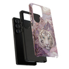 White Tiger Samsung Galaxy Phone Case | Cherry Blossom Art Cover