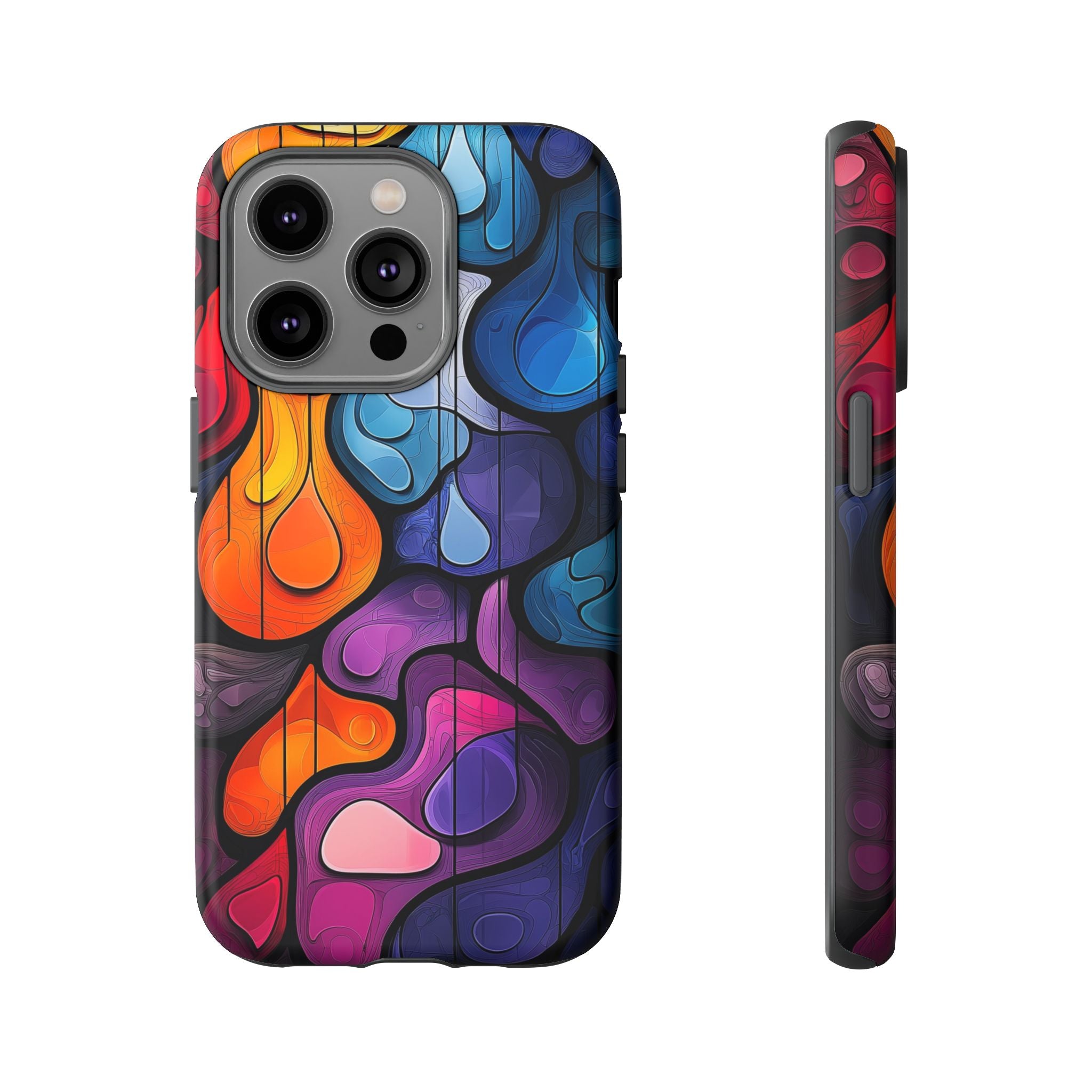 Abstract Colourful Drop iPhone Case — Vibrant Stained-Glass
