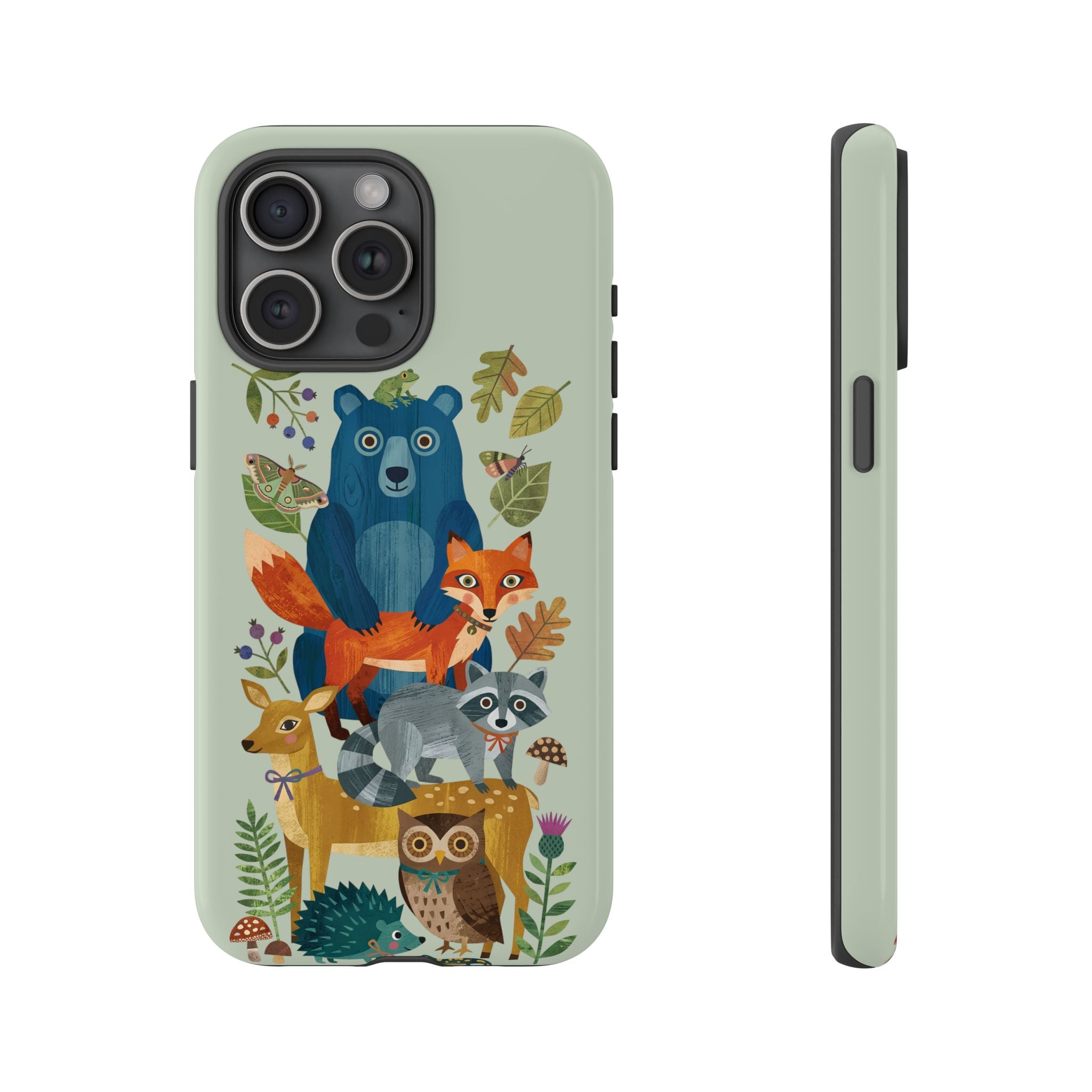 Woodland Stack iPhone Case | Cute Bear, Fox & Owl Protective Cover