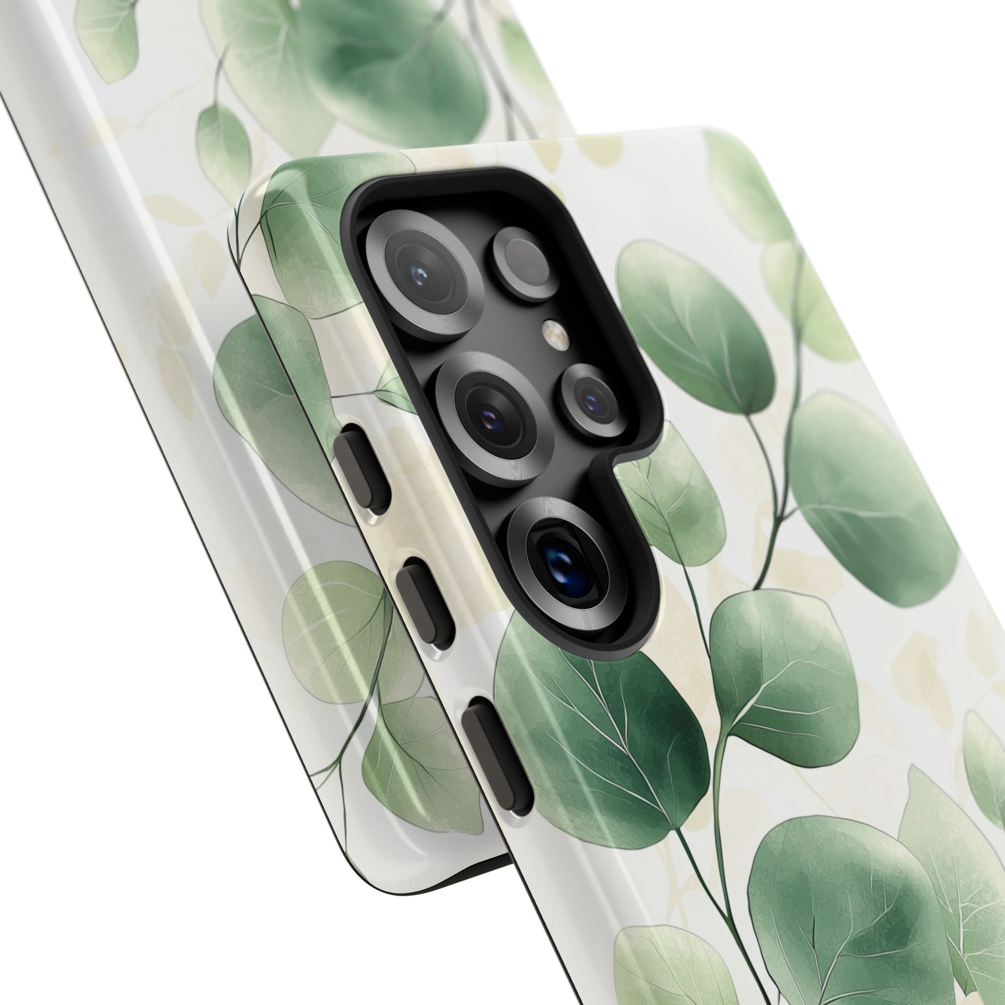 Botanical Eucalyptus Tough Samsung Galaxy Phone Case | Green Watercolour Leaf