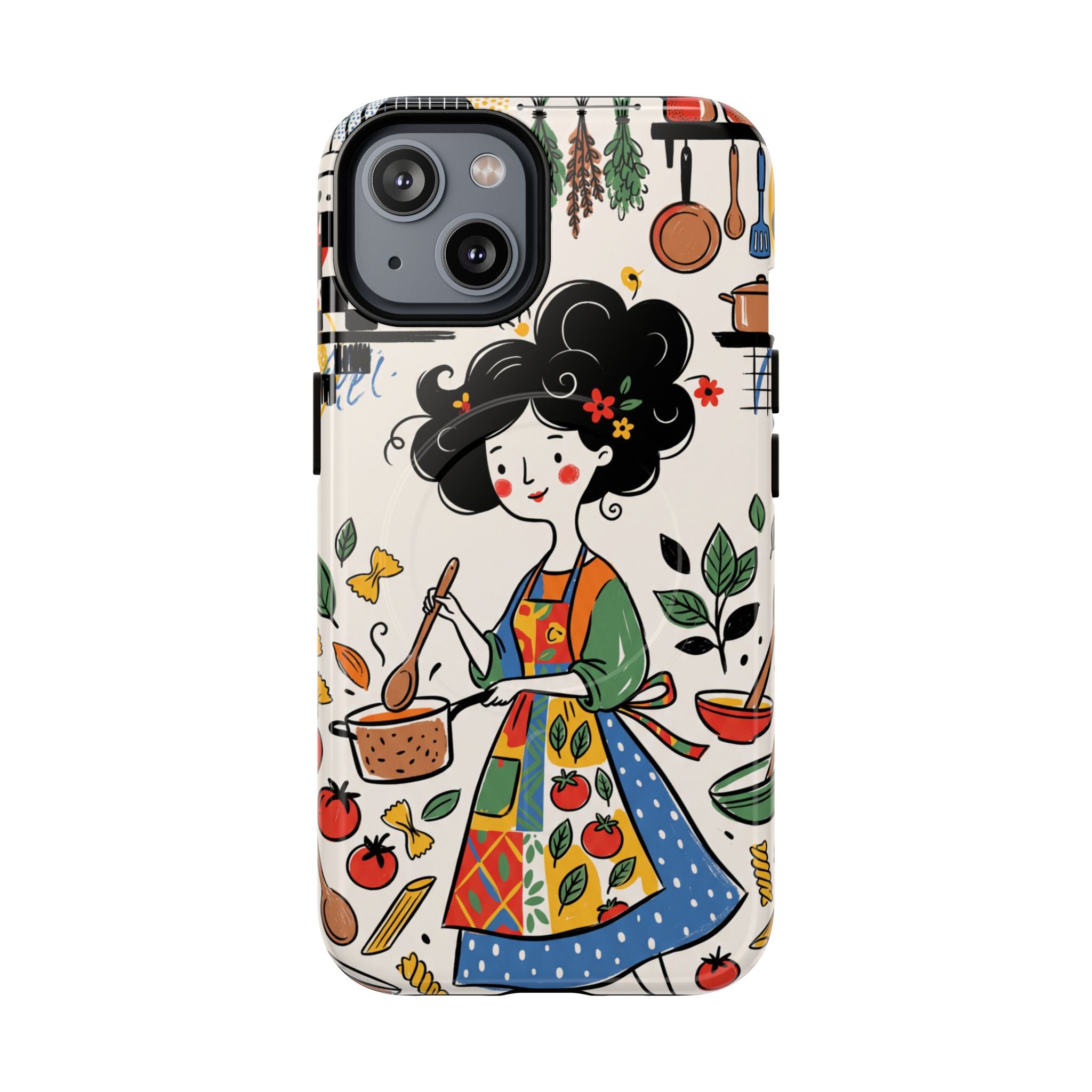 Whimsical Chef Kitchen Illustration MagSafe iPhone Case
