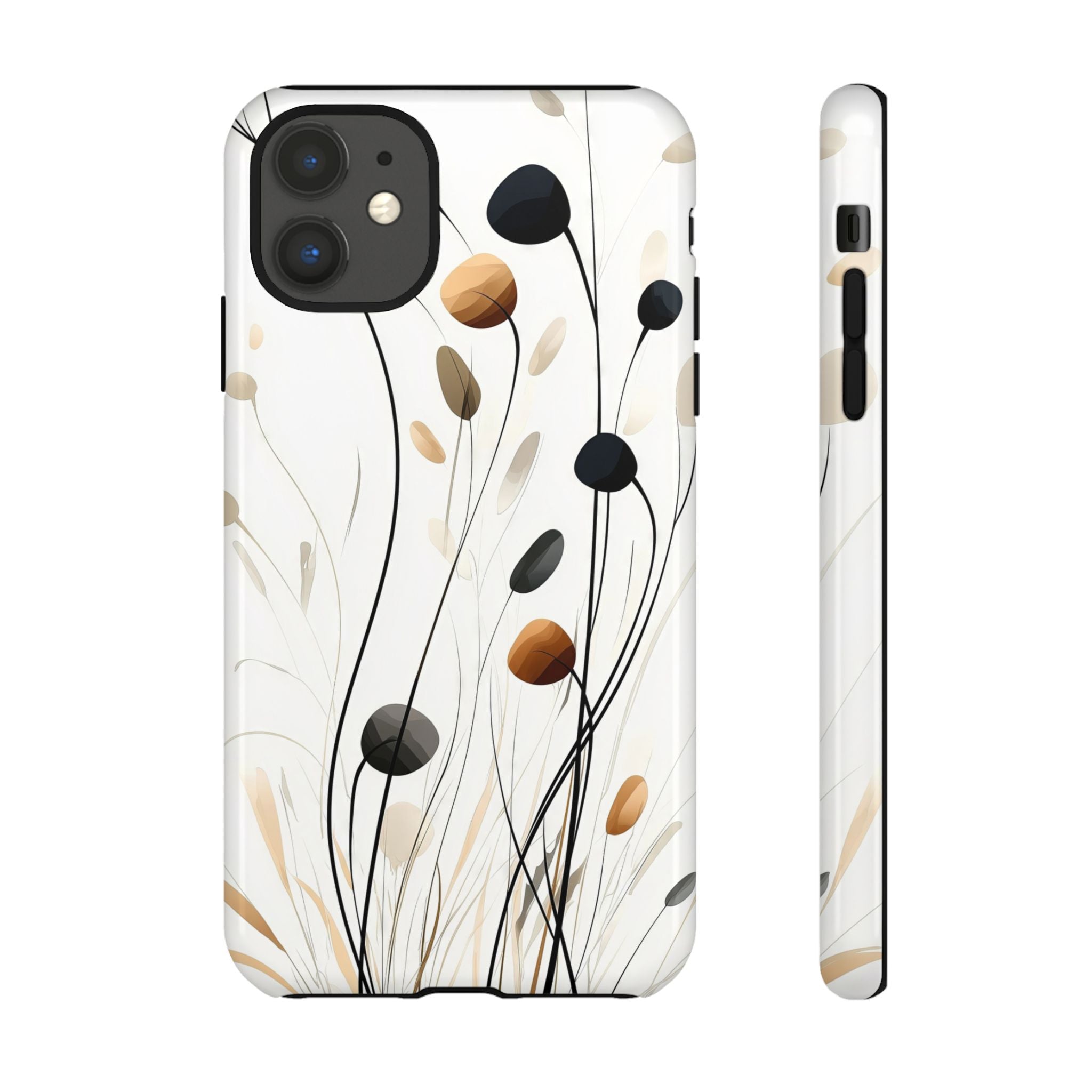 Floral Breeze Tough iPhone Case | Minimal Neutral Botanical Design