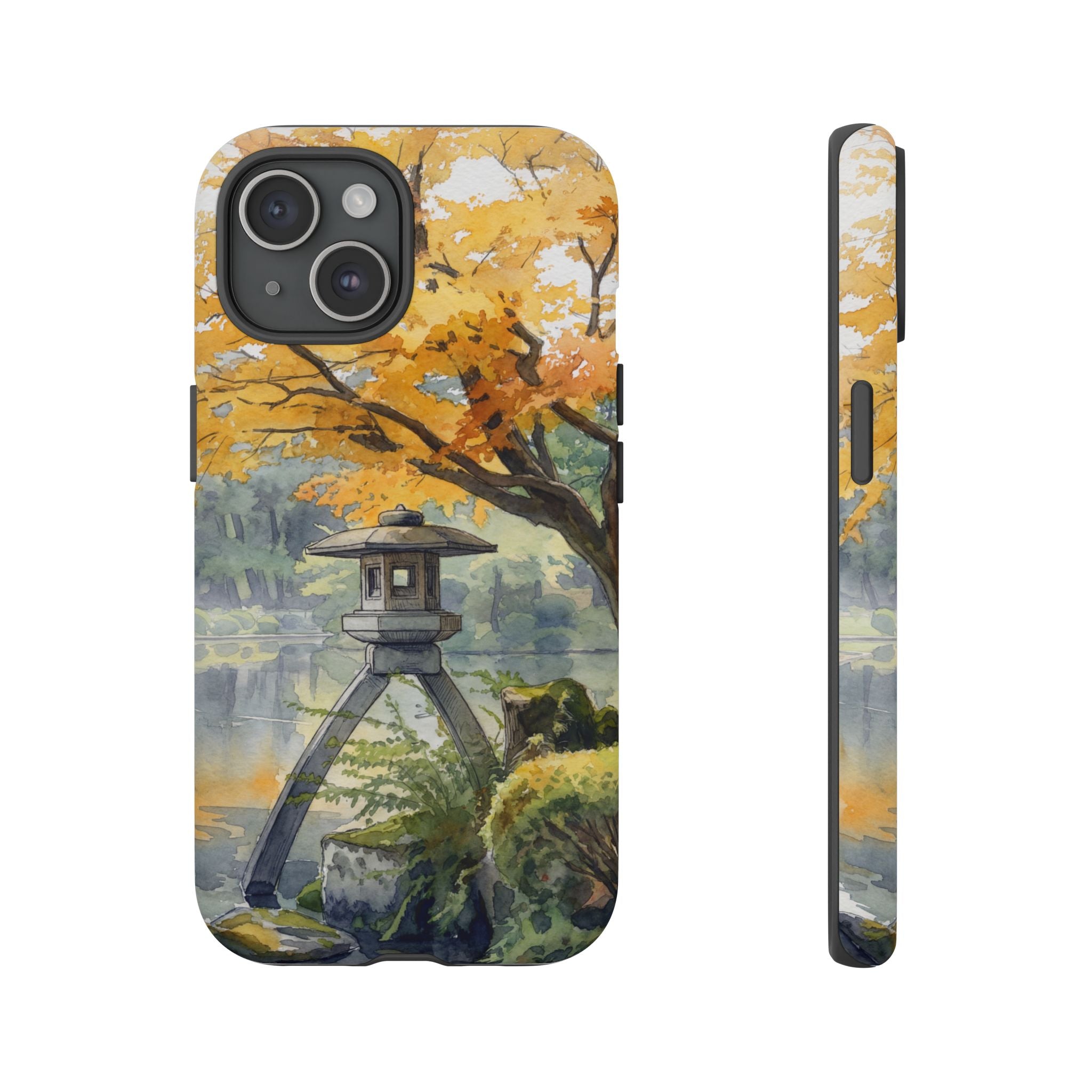 Autumn Japanese Garden iPhone Case | Scenic Lantern Fall