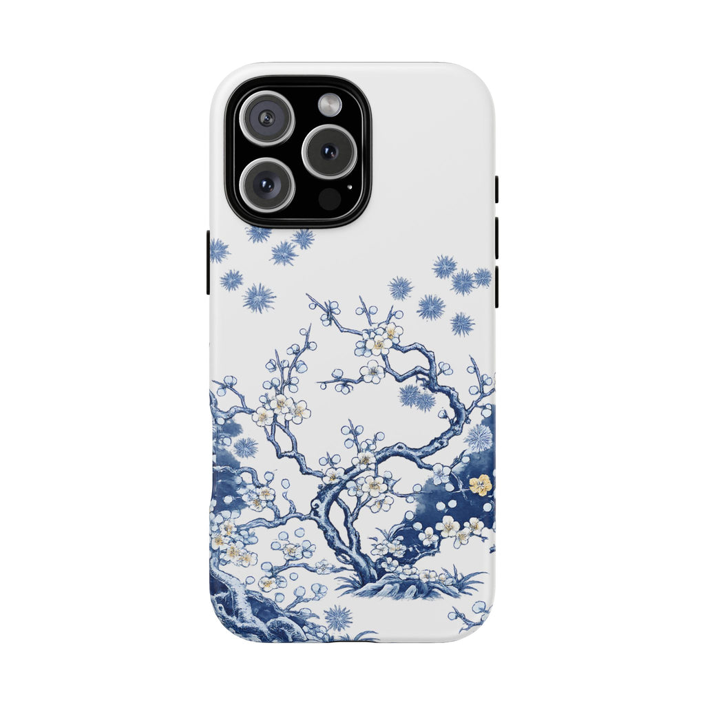 Vintage Blue White Porcelain iPhone Case | Chinoiserie Floral Tough Cover