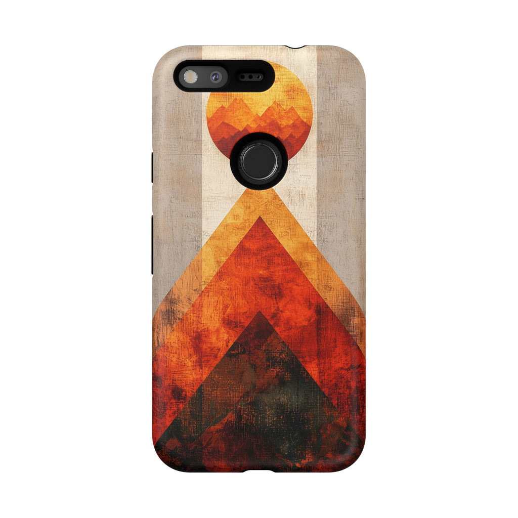 Retro Geometric Sunset Google Pixel Case