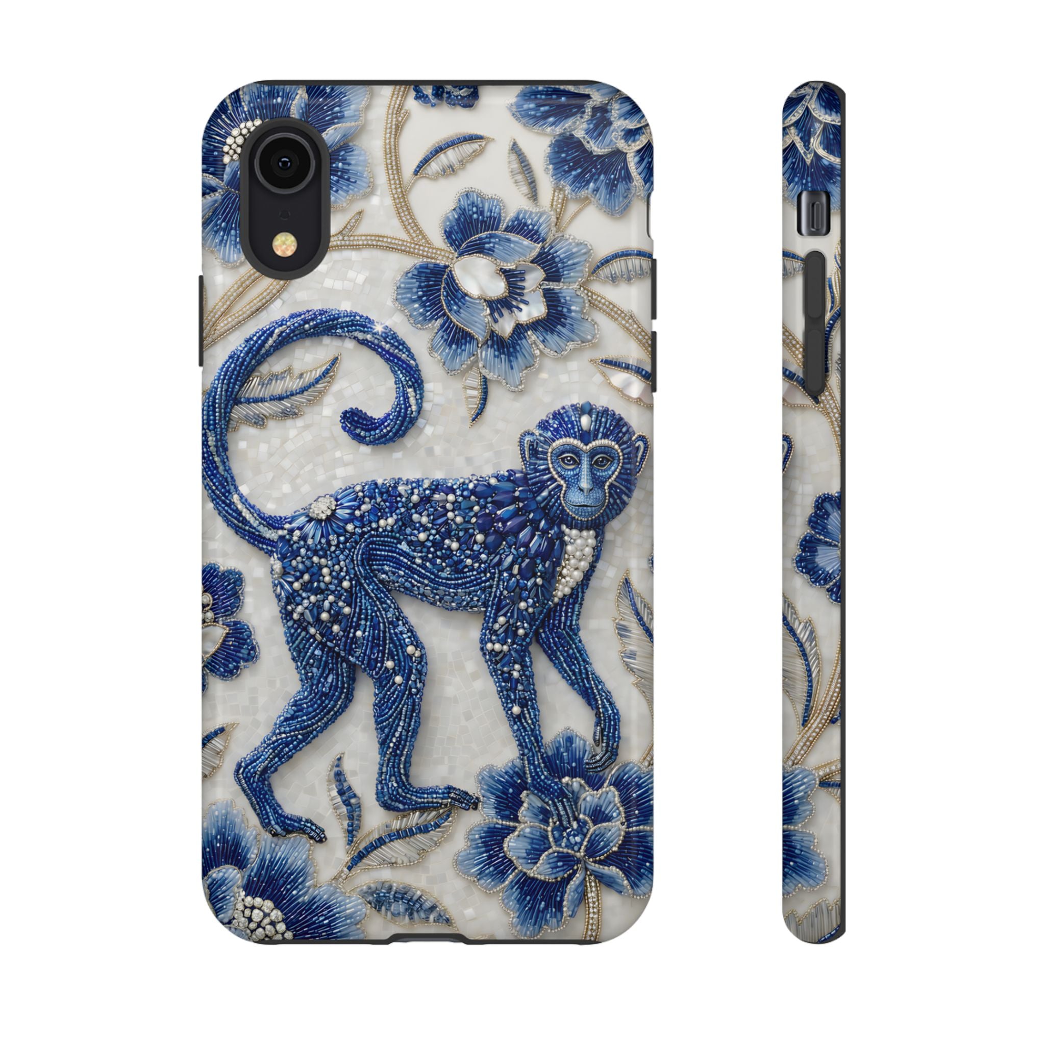 Asian Zodiac Monkey iPhone Case | Blue & White Porcelain Art Protective Case | Year of the Monkey Gift