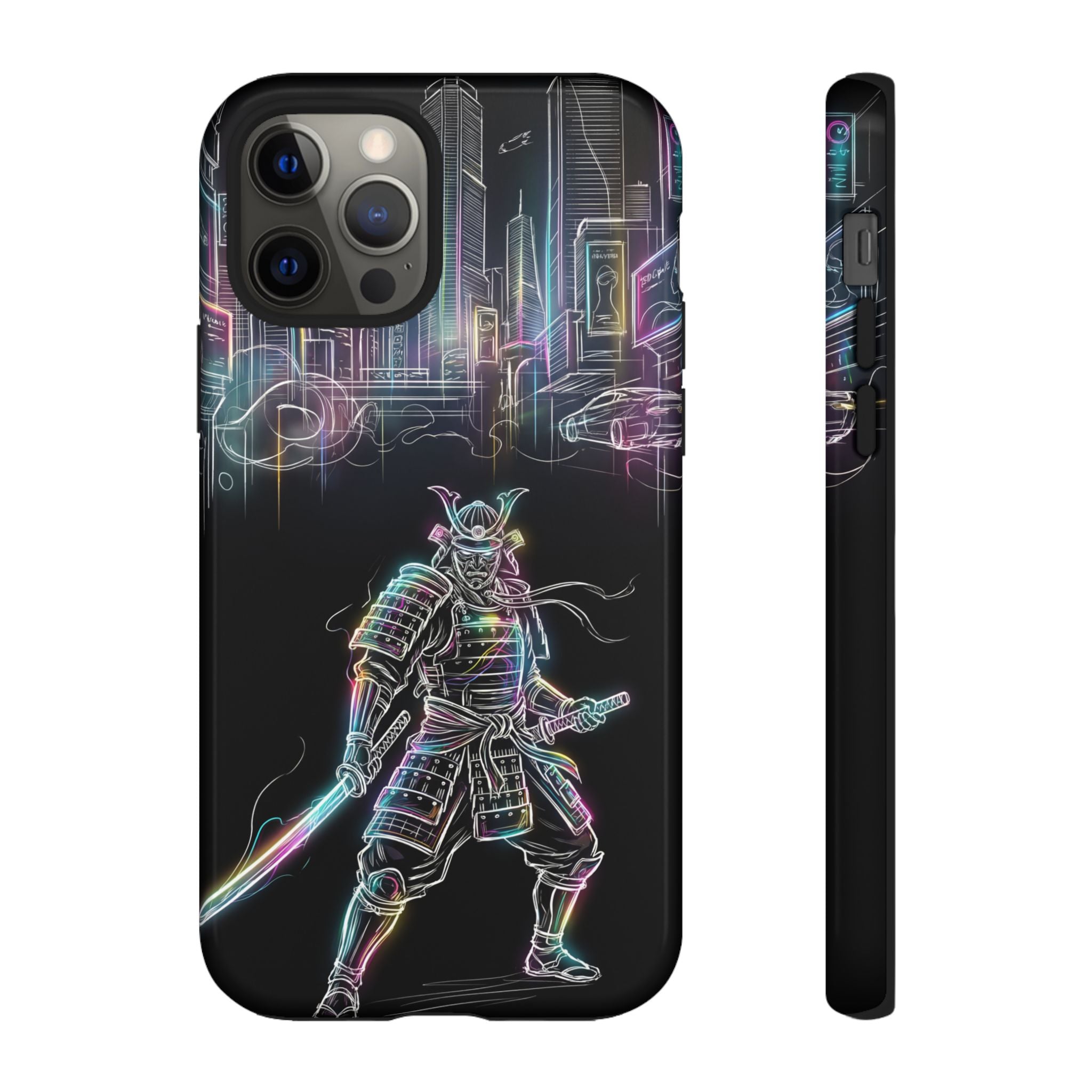 Neon Samurai iPhone Case | Cyberpunk City Armor
