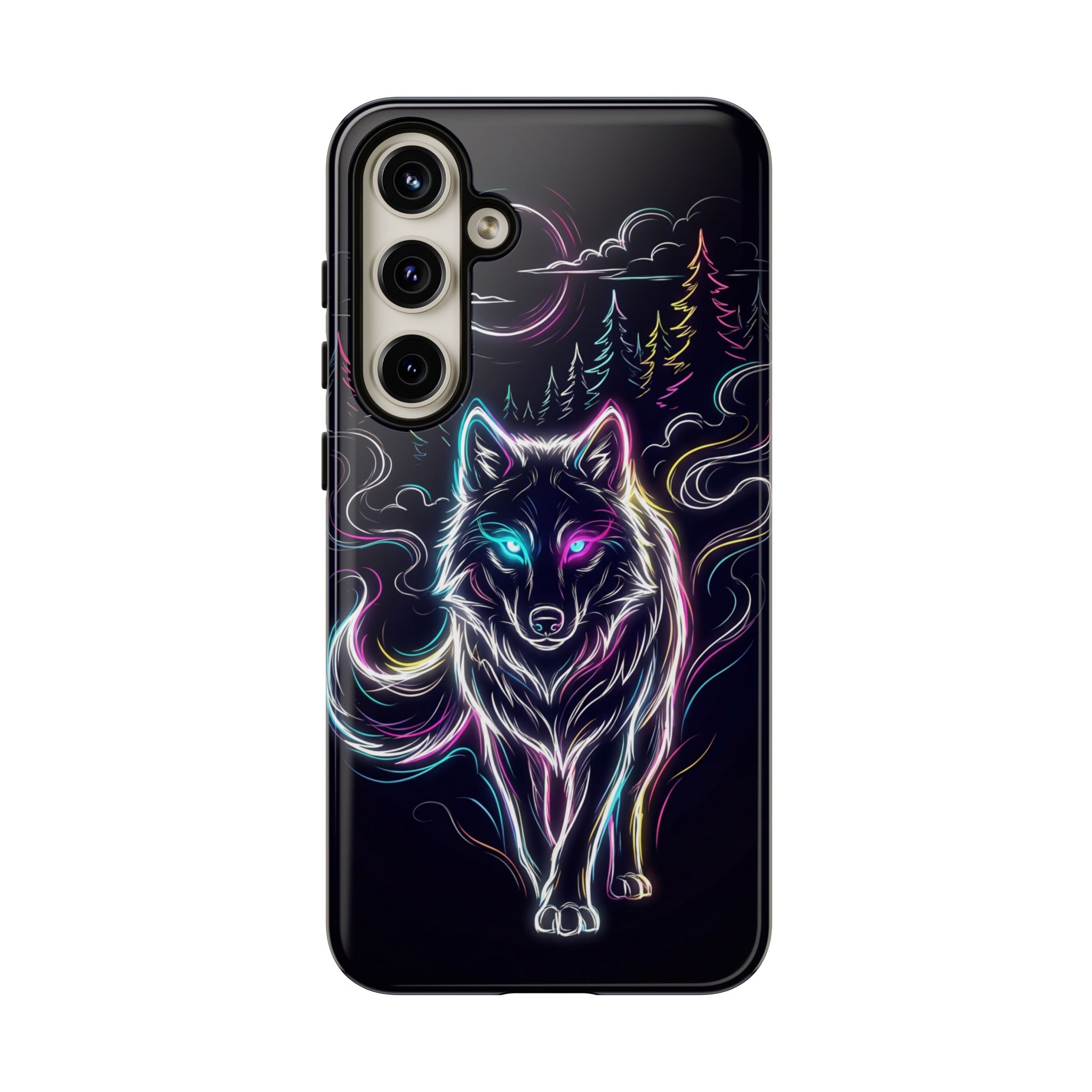 Neon Wolf Samsung Galaxy Phone Case | Mystic Glow Protective Tough Case