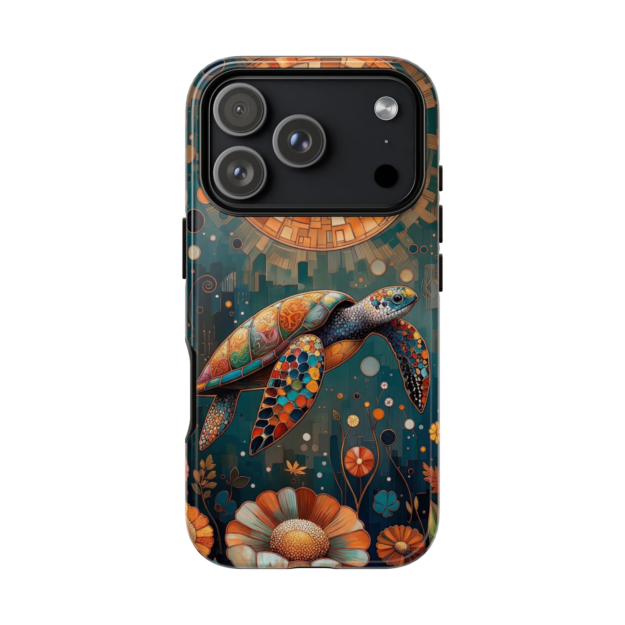 Sea Turtle Mosaic iPhone Case | Artistic Ocean Nature Protective Cover