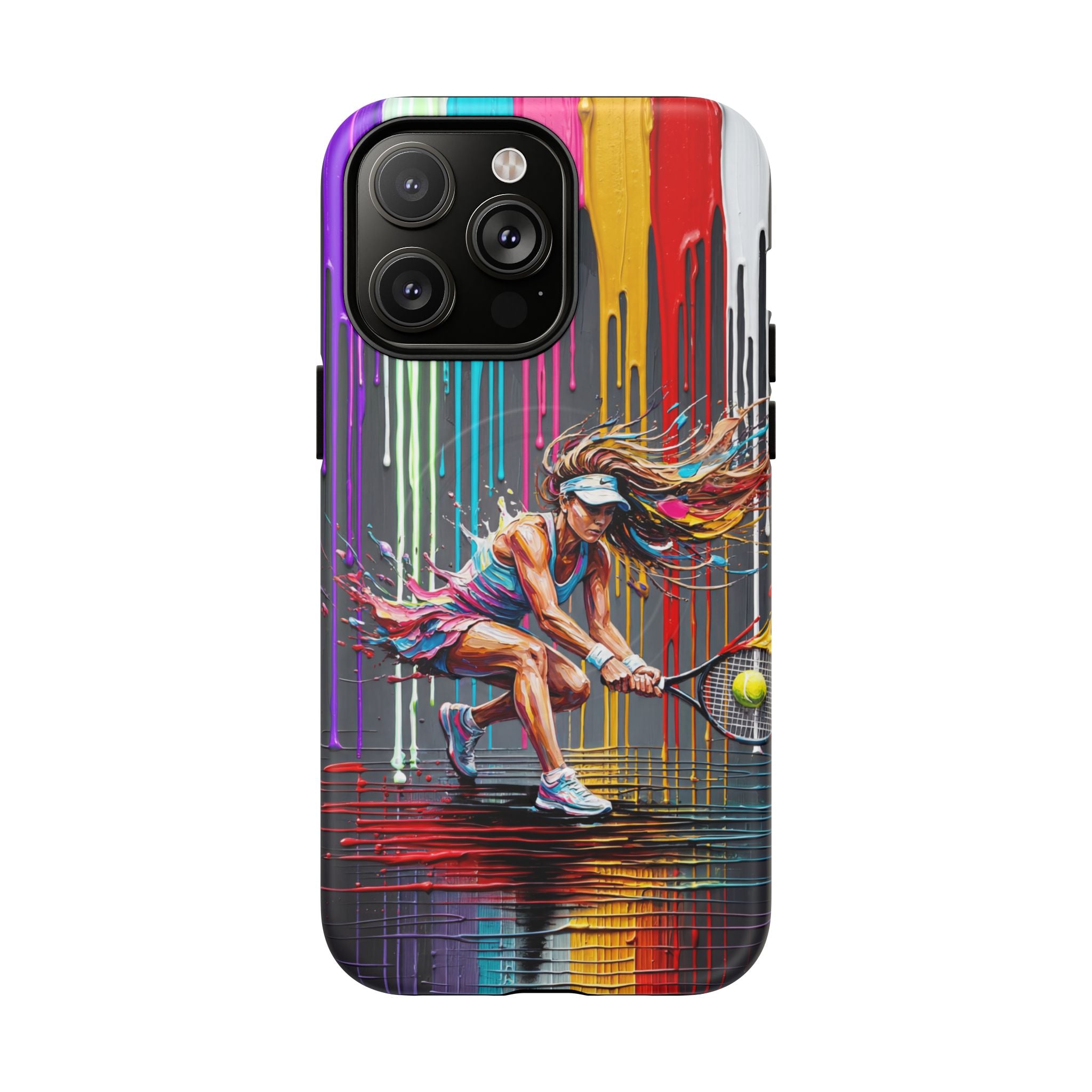 Colour Splash Tennis MagSafe iPhone Case | Vibrant Female Player Art