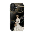 Cover per iPhone con illustrazione di donna elegante | Sposa vintage in abito fluente