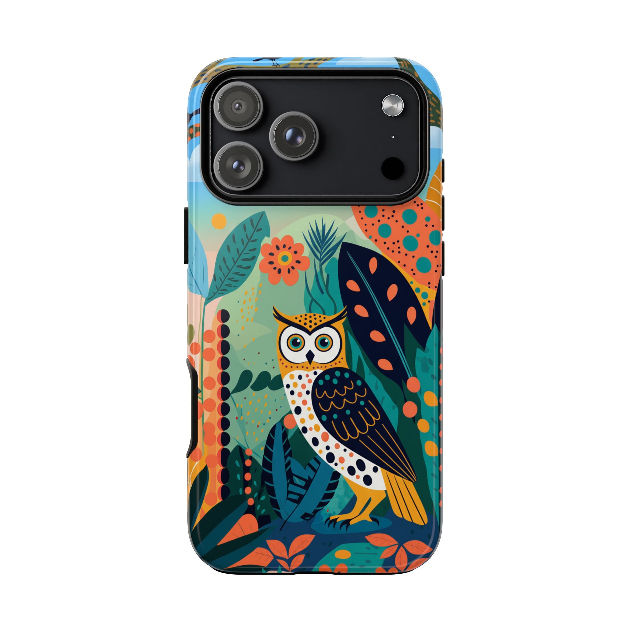 Botanical Forest Colourful Owl iPhone Case