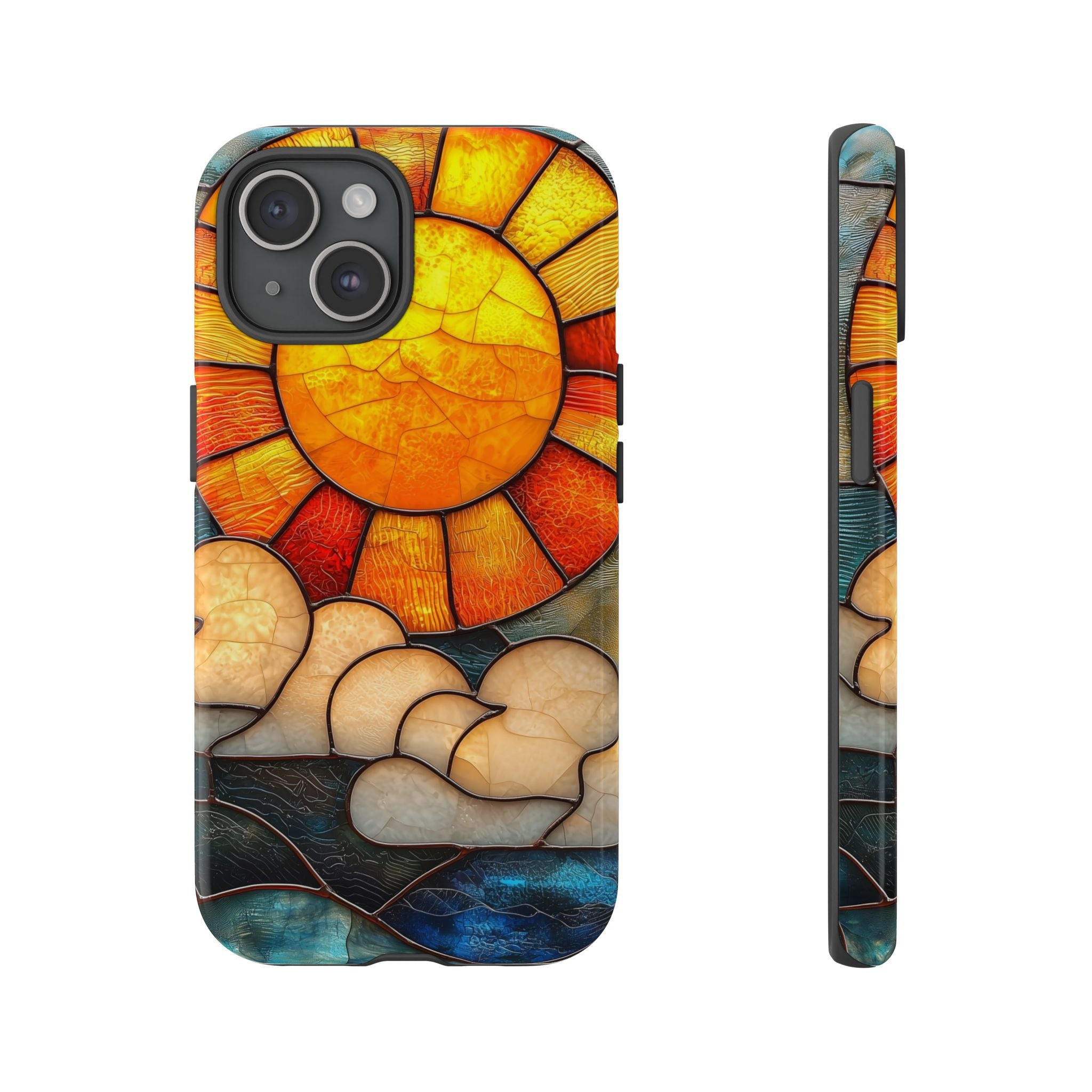 Stained Glass Sun & Clouds iPhone Case