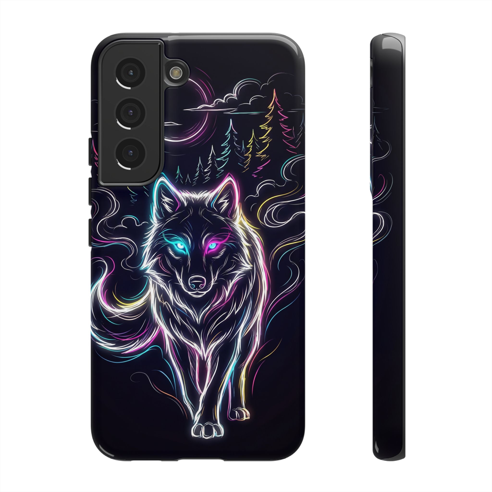Neon Wolf Samsung Galaxy Phone Case | Mystic Glow Protective Tough Case