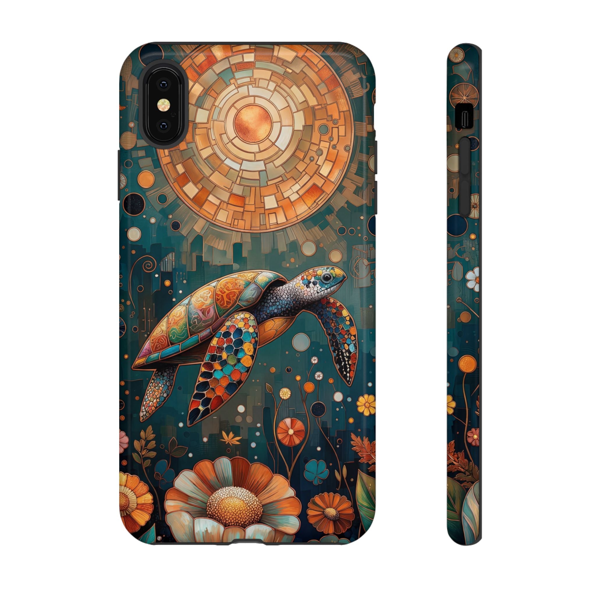 Sea Turtle Mosaic iPhone Case | Artistic Ocean Nature Protective Cover