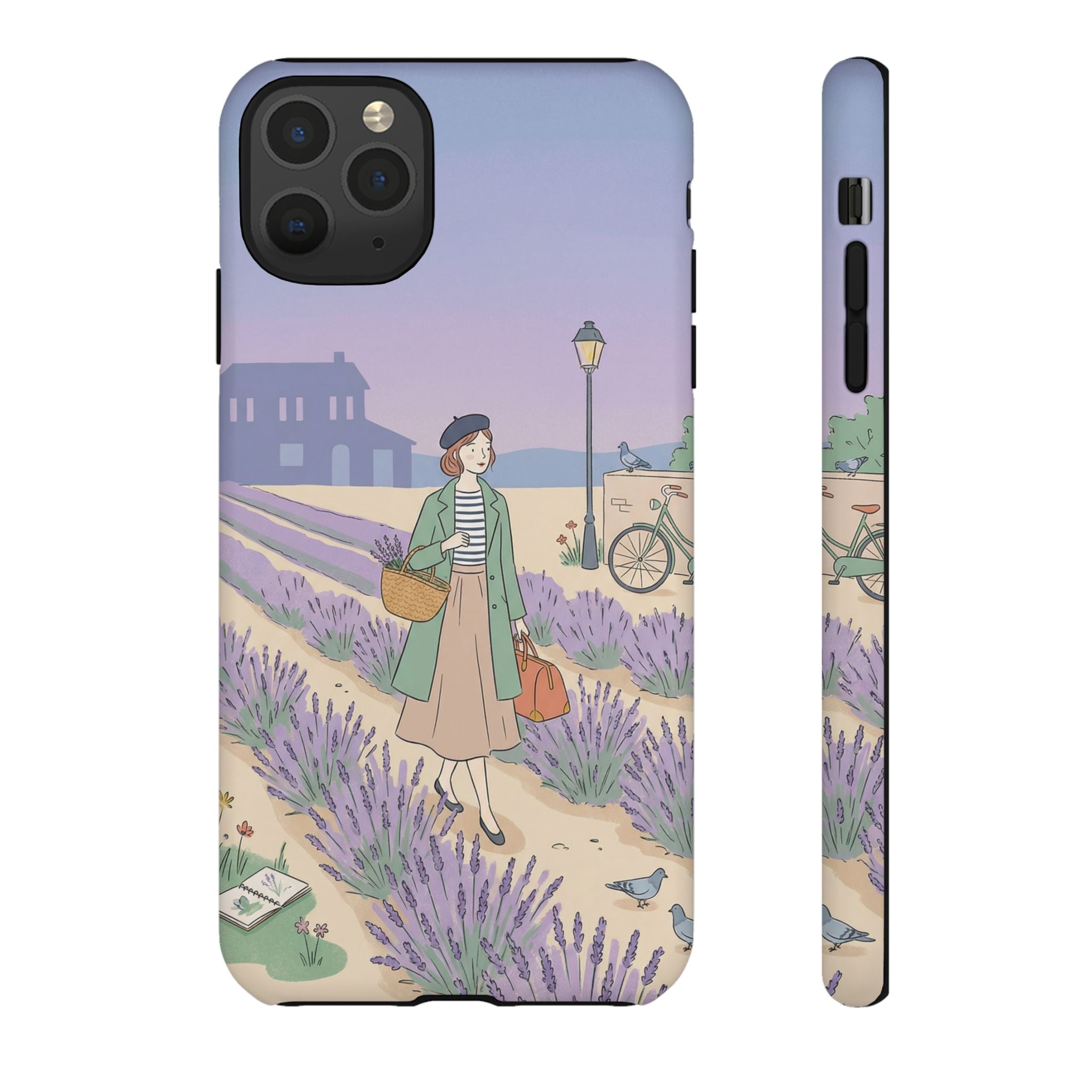 Lavender Field iPhone Case | Vintage Travel Illustration Protective Case