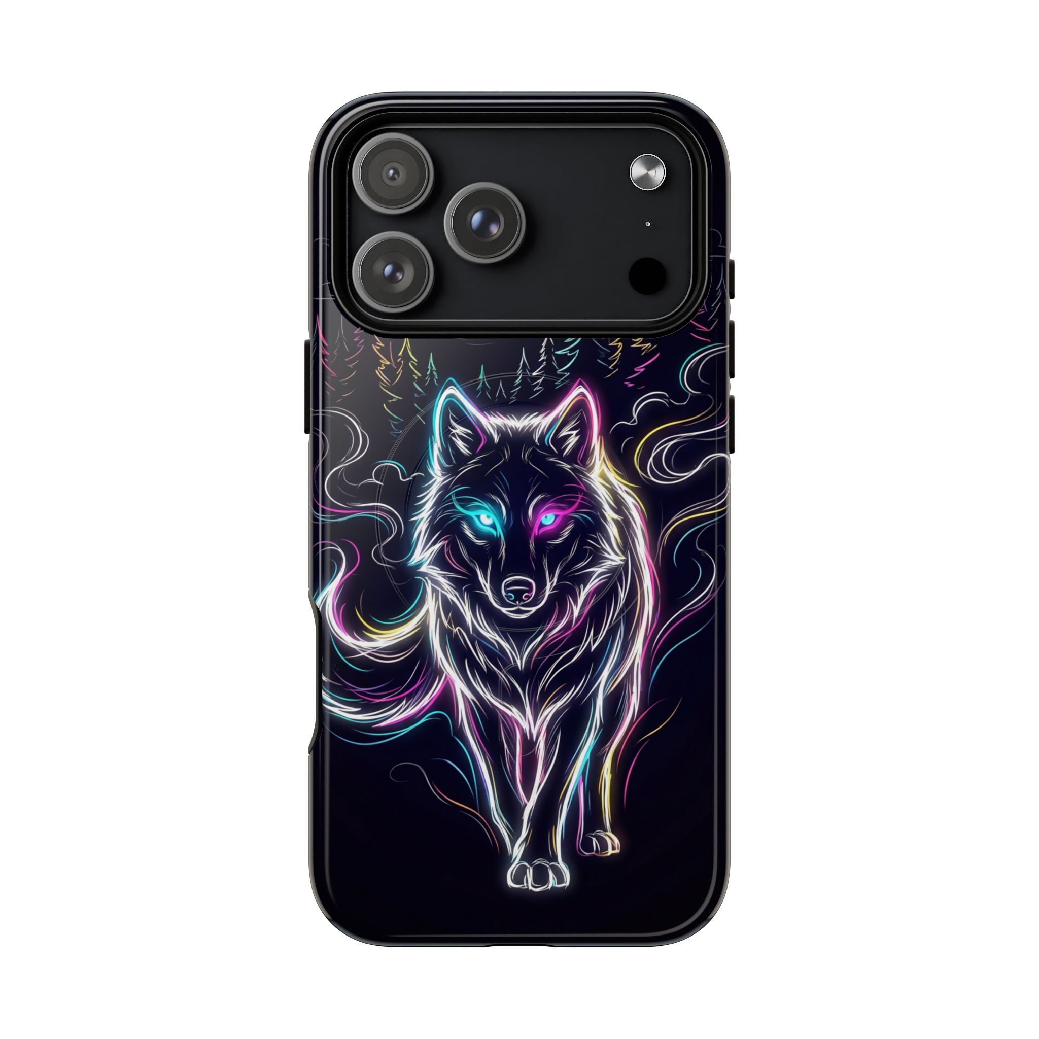 Neon Wolf MagSafe iPhone Case | Mystic Glow Protective Tough Case
