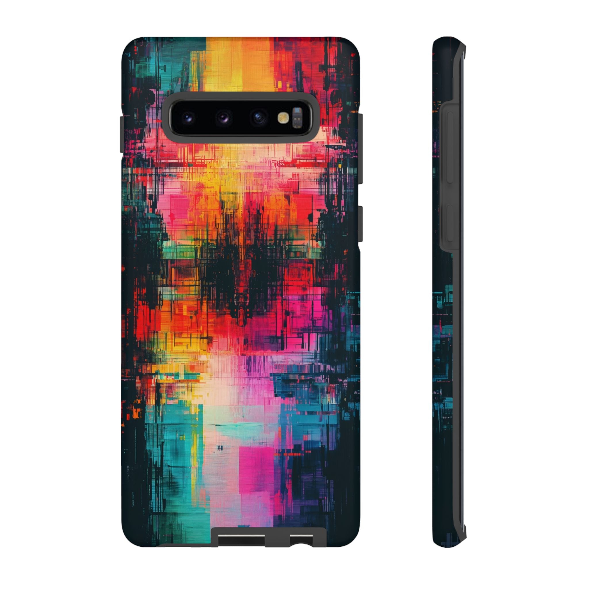 Abstract Neon Glitch Art Tough Samsung Galaxy Case