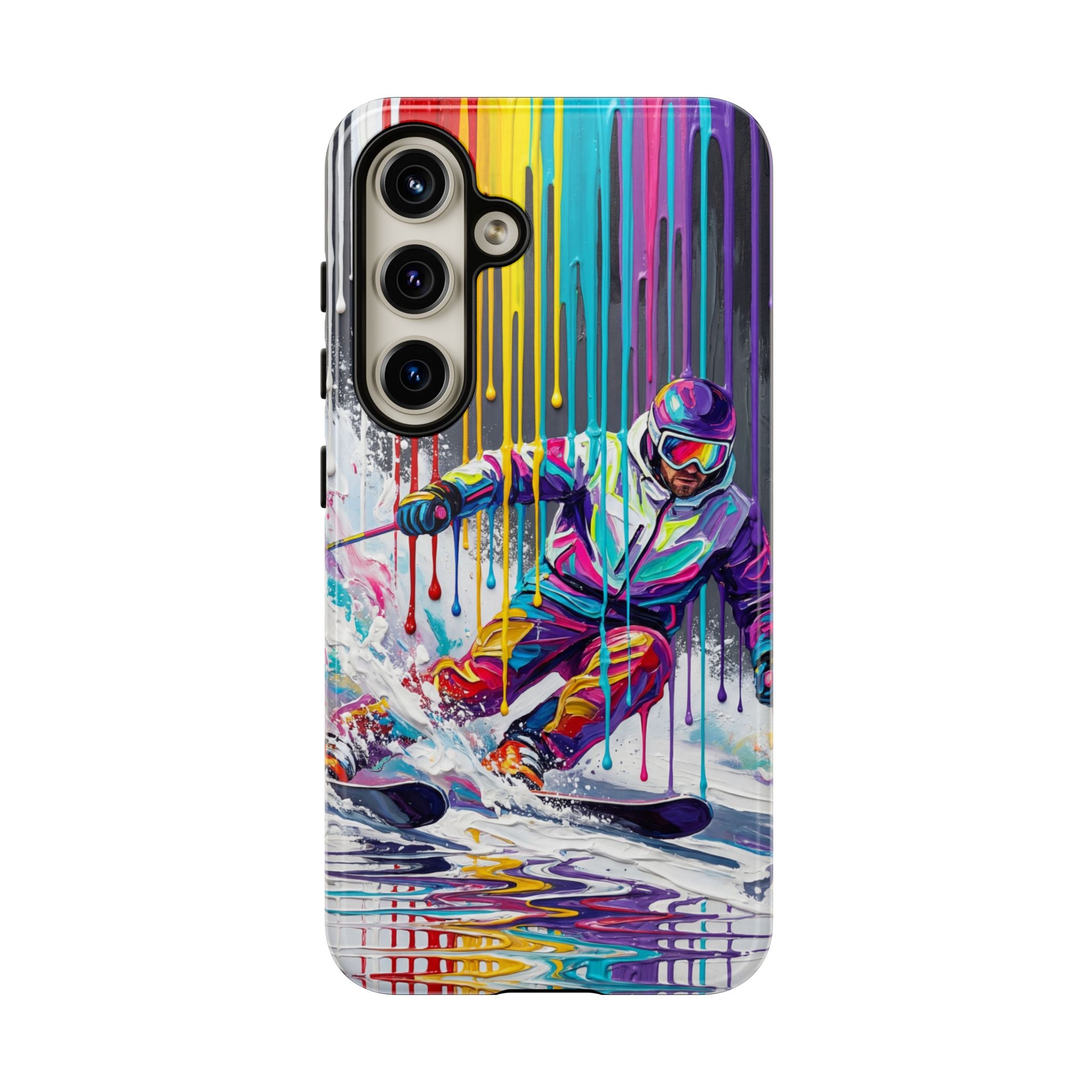 Colourful Skiing Drip Art Tough Samsung Galaxy Phone Case