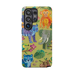 Jungle Animals Tough Samsung Galaxy Phone Case | Colorful Tiger, Elephant & Monkey Protective Cover
