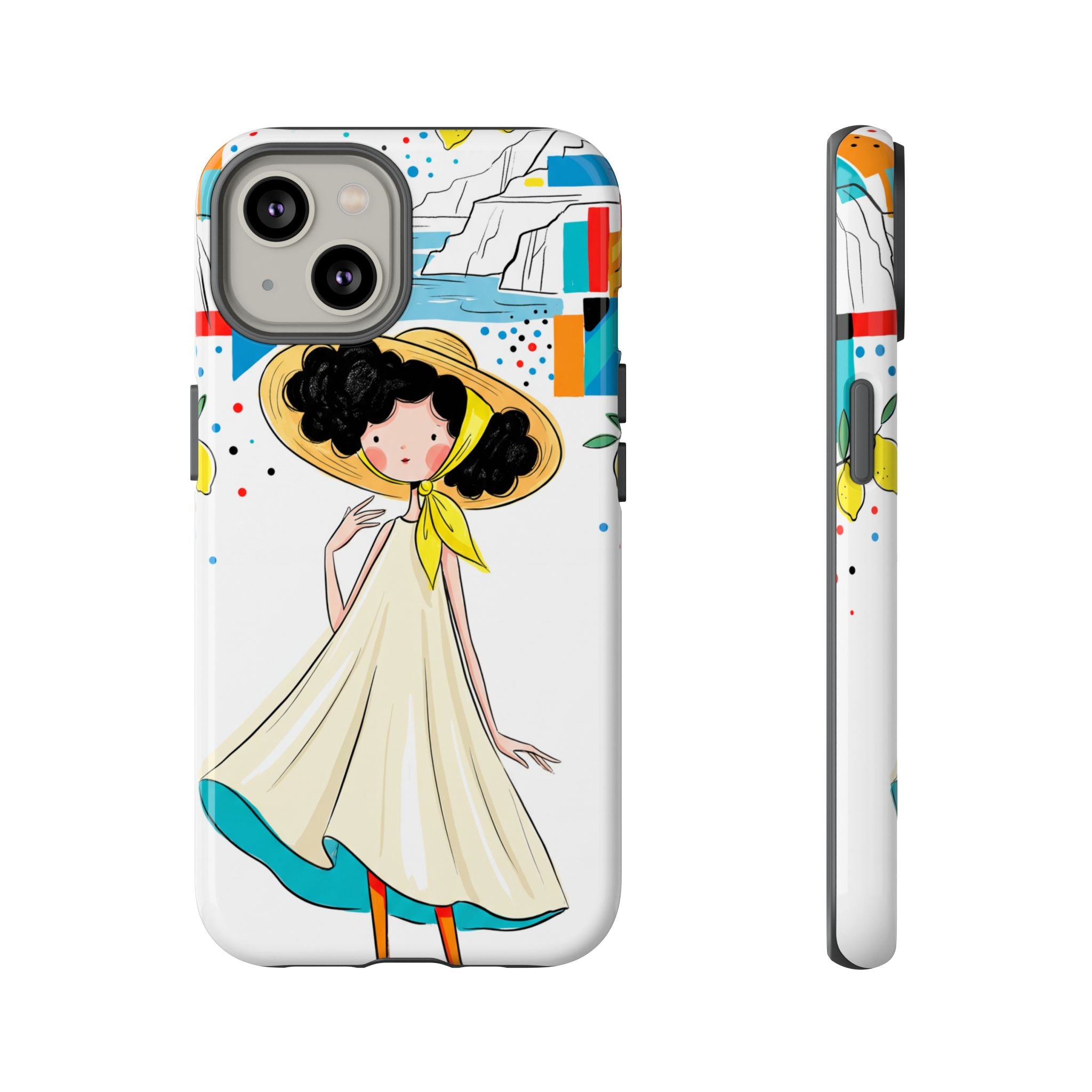 Cute Summer Girl iPhone Case | Whimsical Coastal Illustration Protective Case