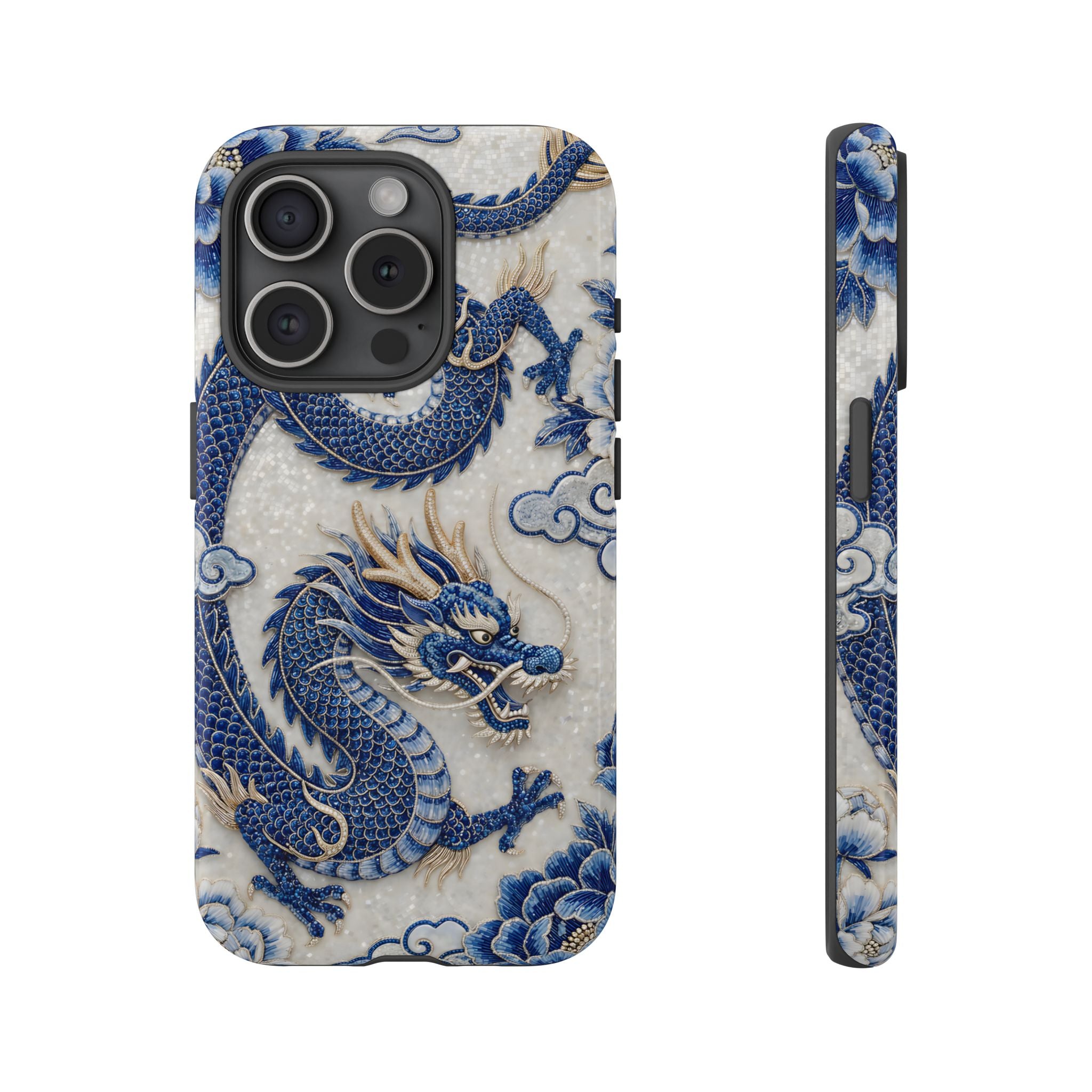 Asian Zodiac Dragon iPhone Case V2 | Blue & White Porcelain Luxury Protective Case | Year of the Dragon Gift
