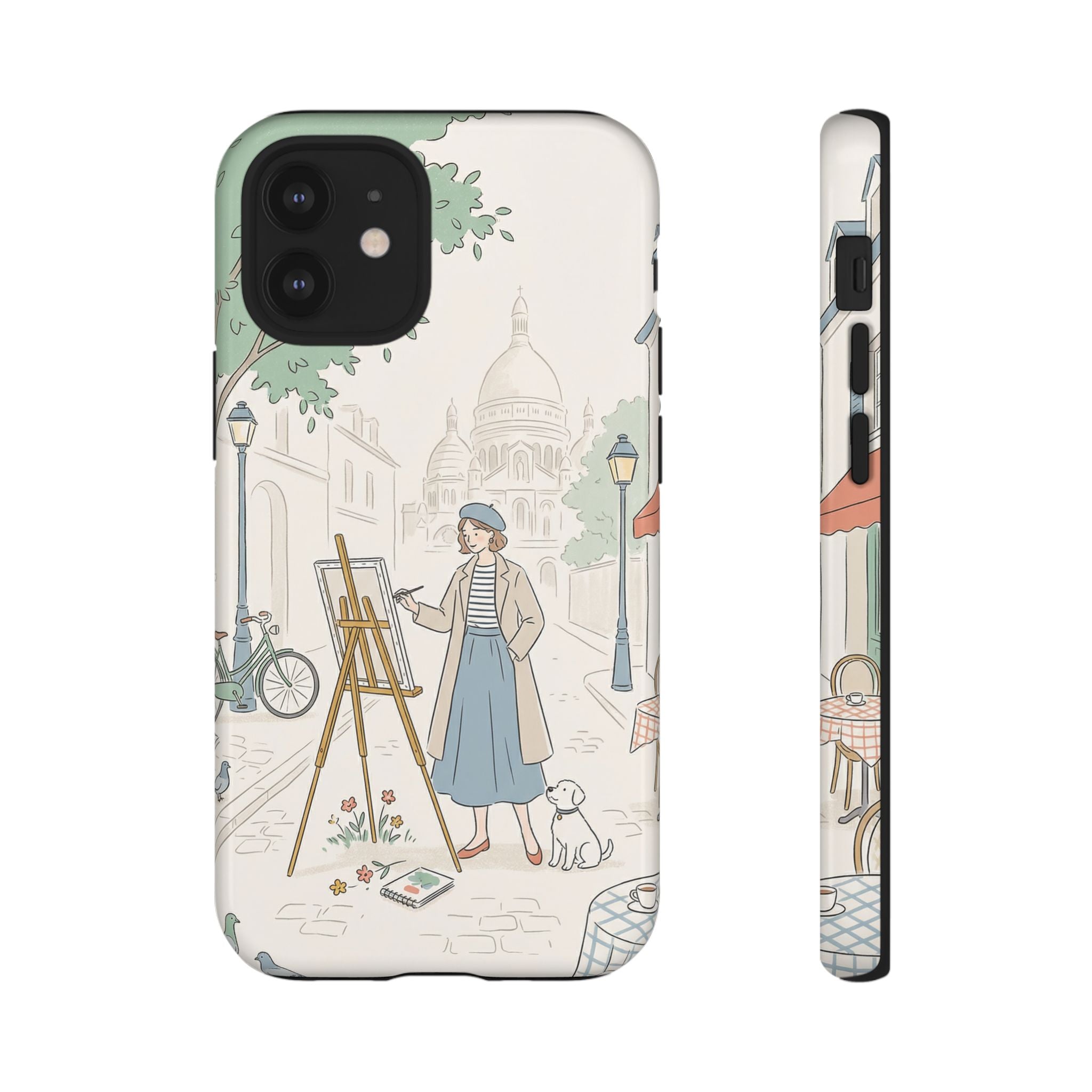 Artist in Paris iPhone Case | Vintage Painter Street Scene Protective Cover