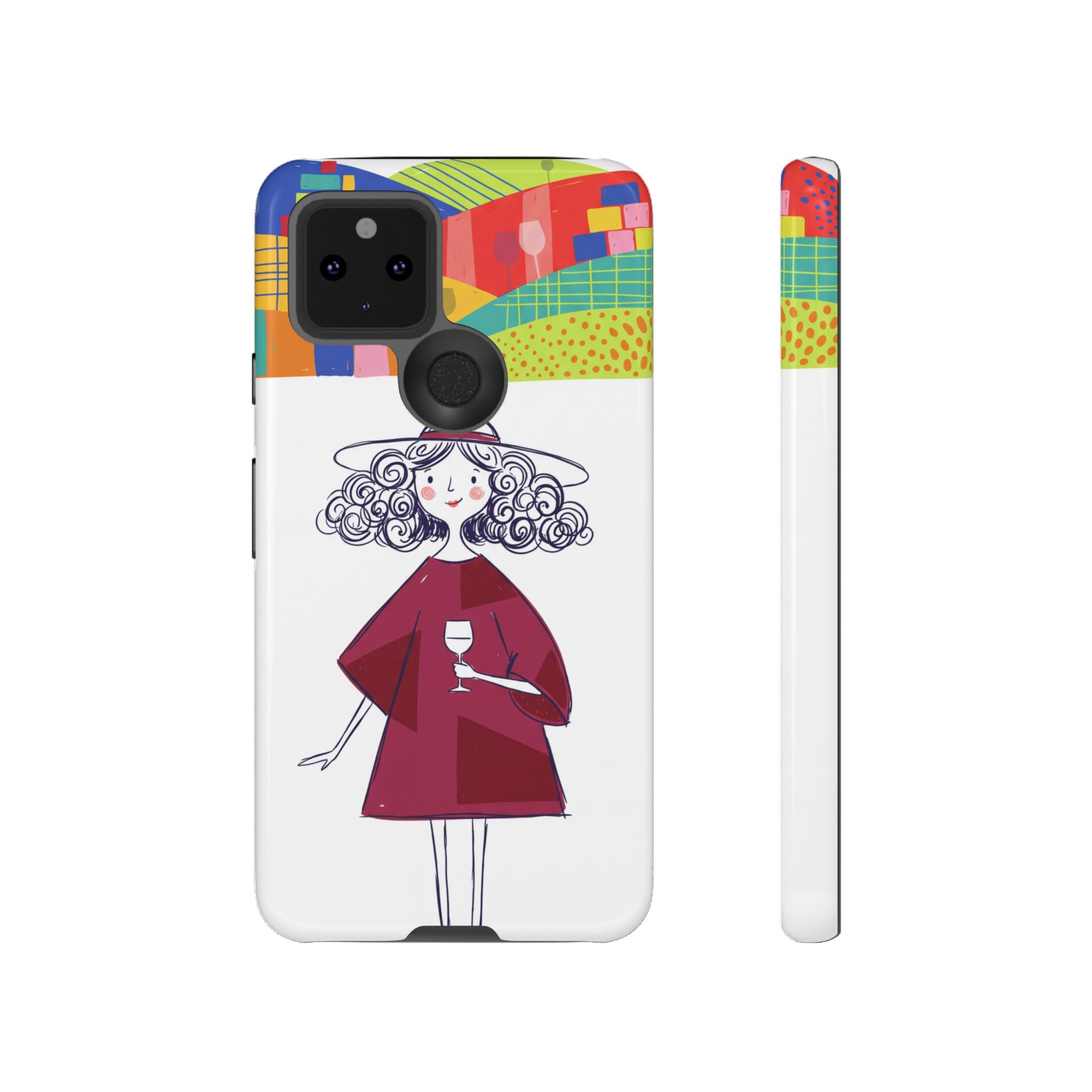 Colourful Artistic Wine Lady Google Pixel Phone Case