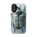 Steampunk White Beetle Protective Tough iPhone Case