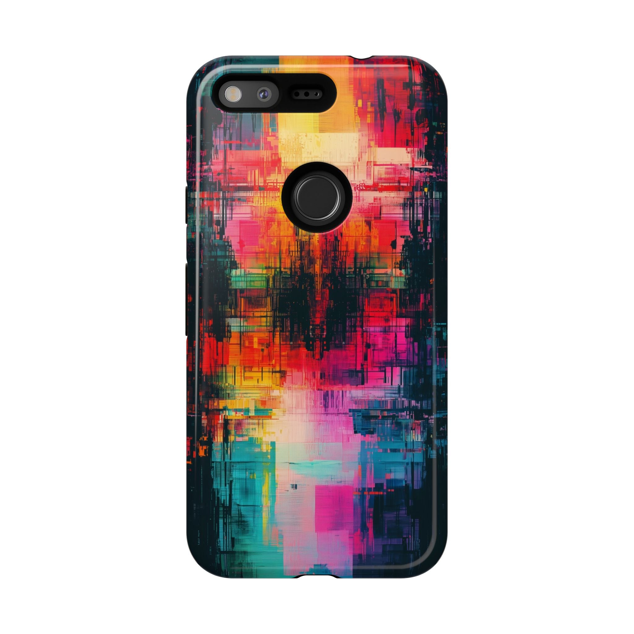 Abstract Neon Glitch Art Tough Google Pixel Case