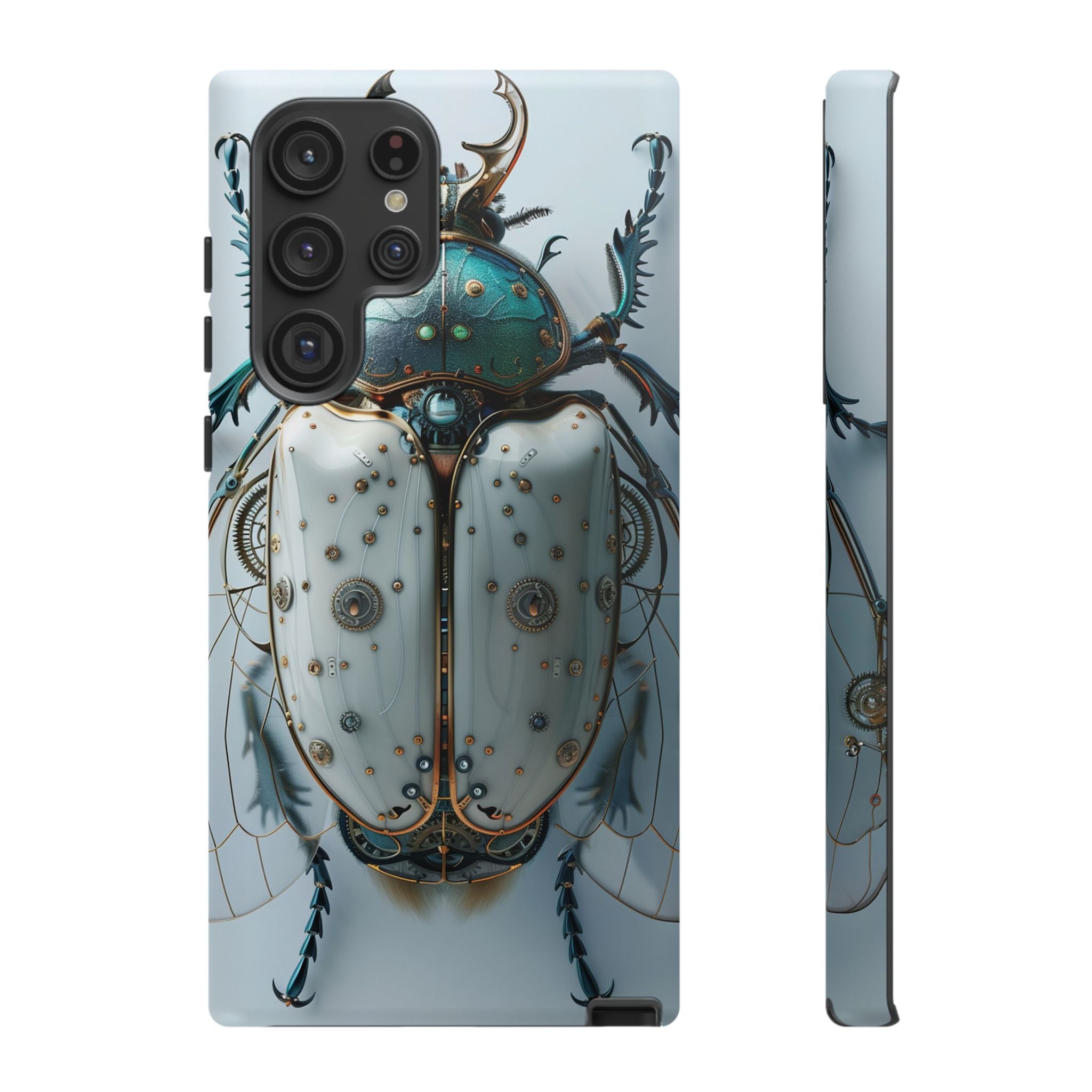 Steampunk White Beetle Protective Tough Samsung Galaxy Case