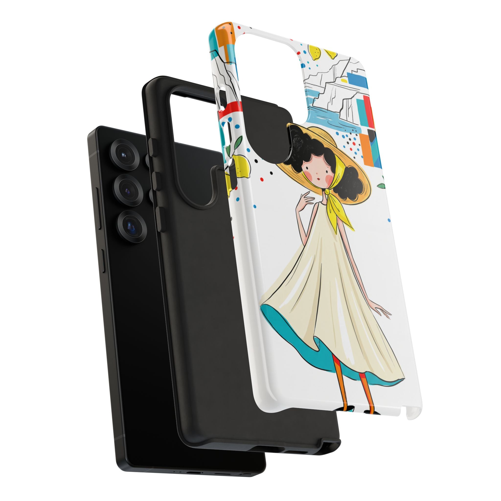 Cute Summer Girl Samsung Galaxy Phone Case | Whimsical Coastal Illustration Protective Case