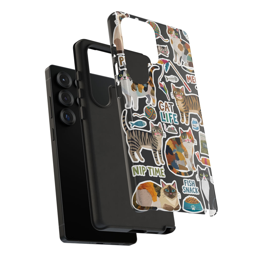 Cute Cats Sticker Tough Samsung Galaxy Phone Case