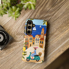 Mediterranean Scooter Samsung Galaxy Phone Case | Coastal Lemon Grove Design
