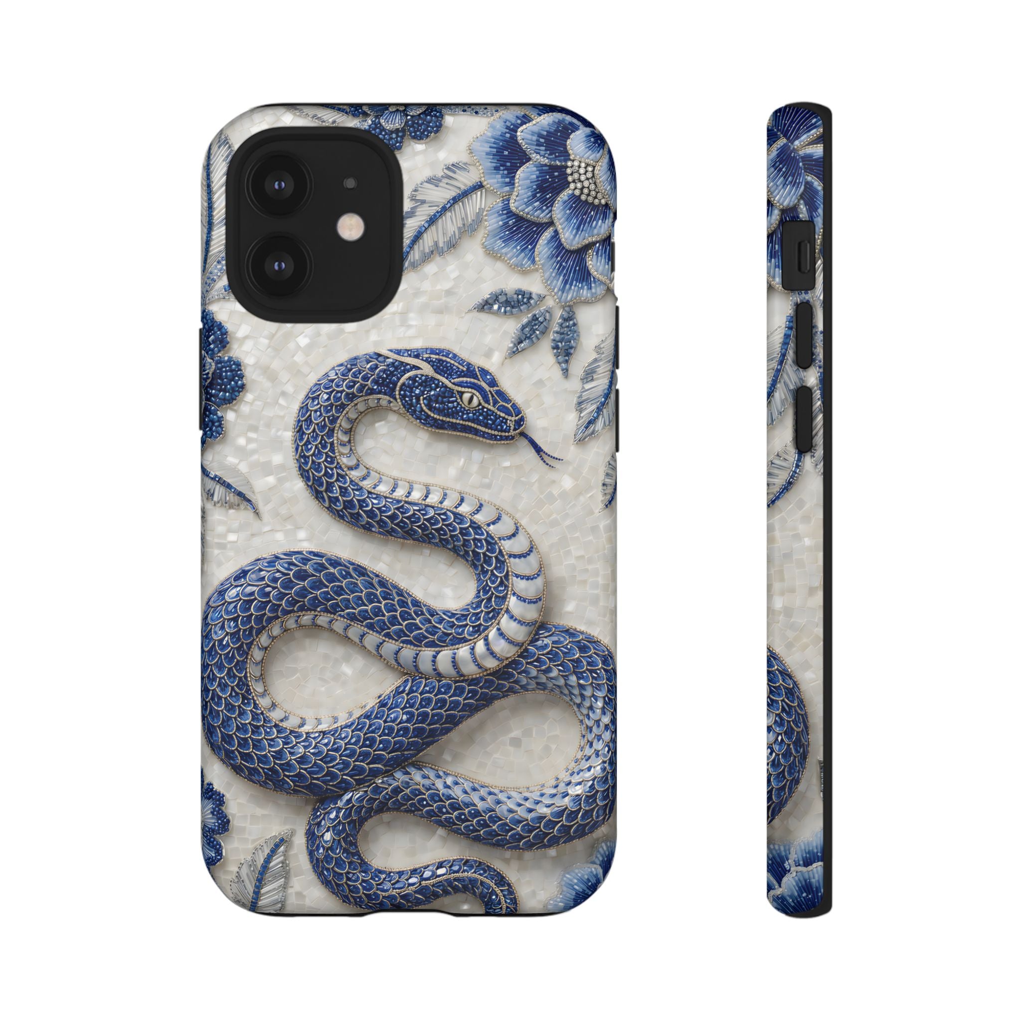 Asian Zodiac Snake iPhone Case | Blue & White Porcelain Slim Shockproof Case | Year of the Snake